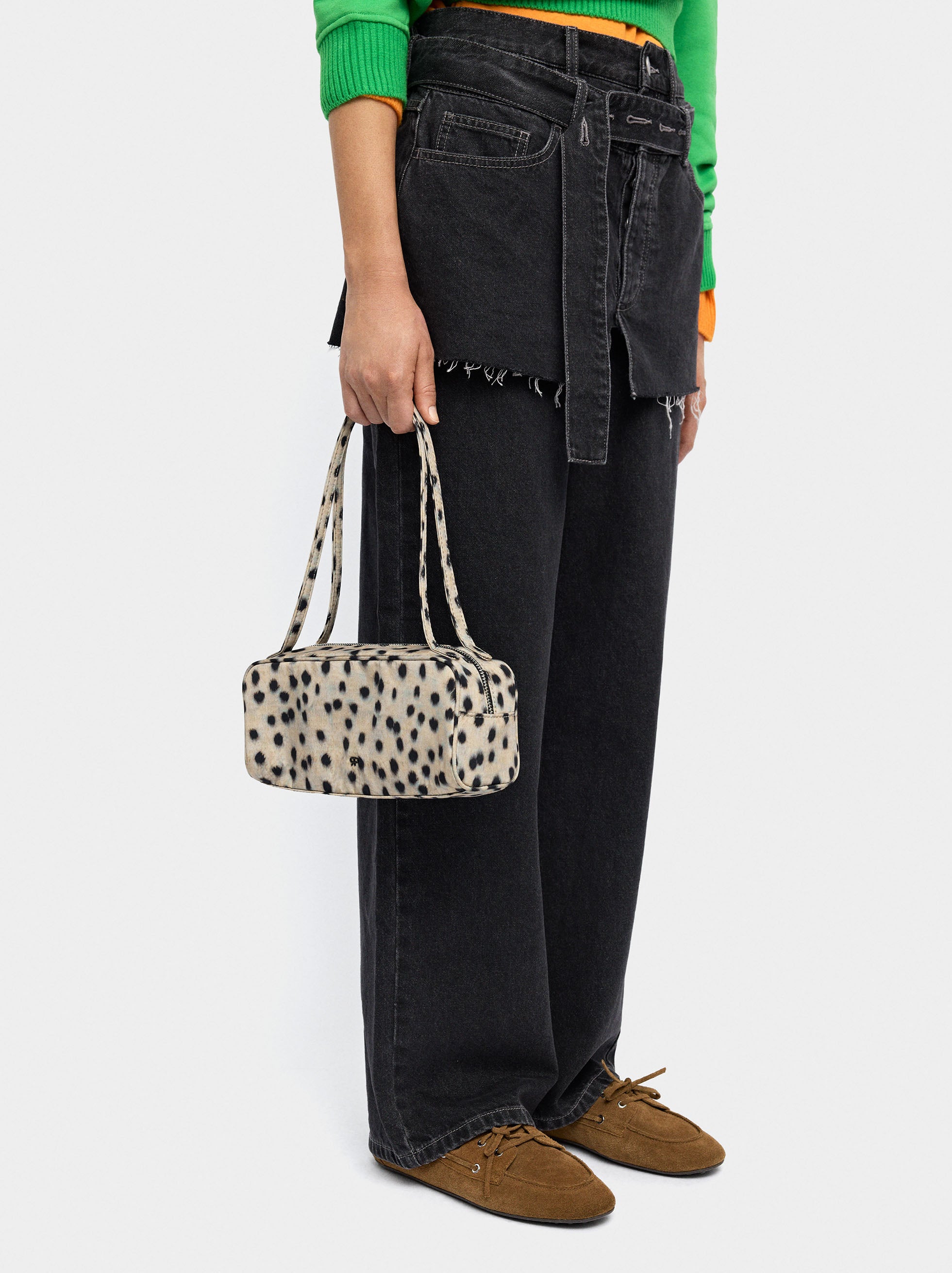 Bolso De Hombro De Nylon Estampado Animal