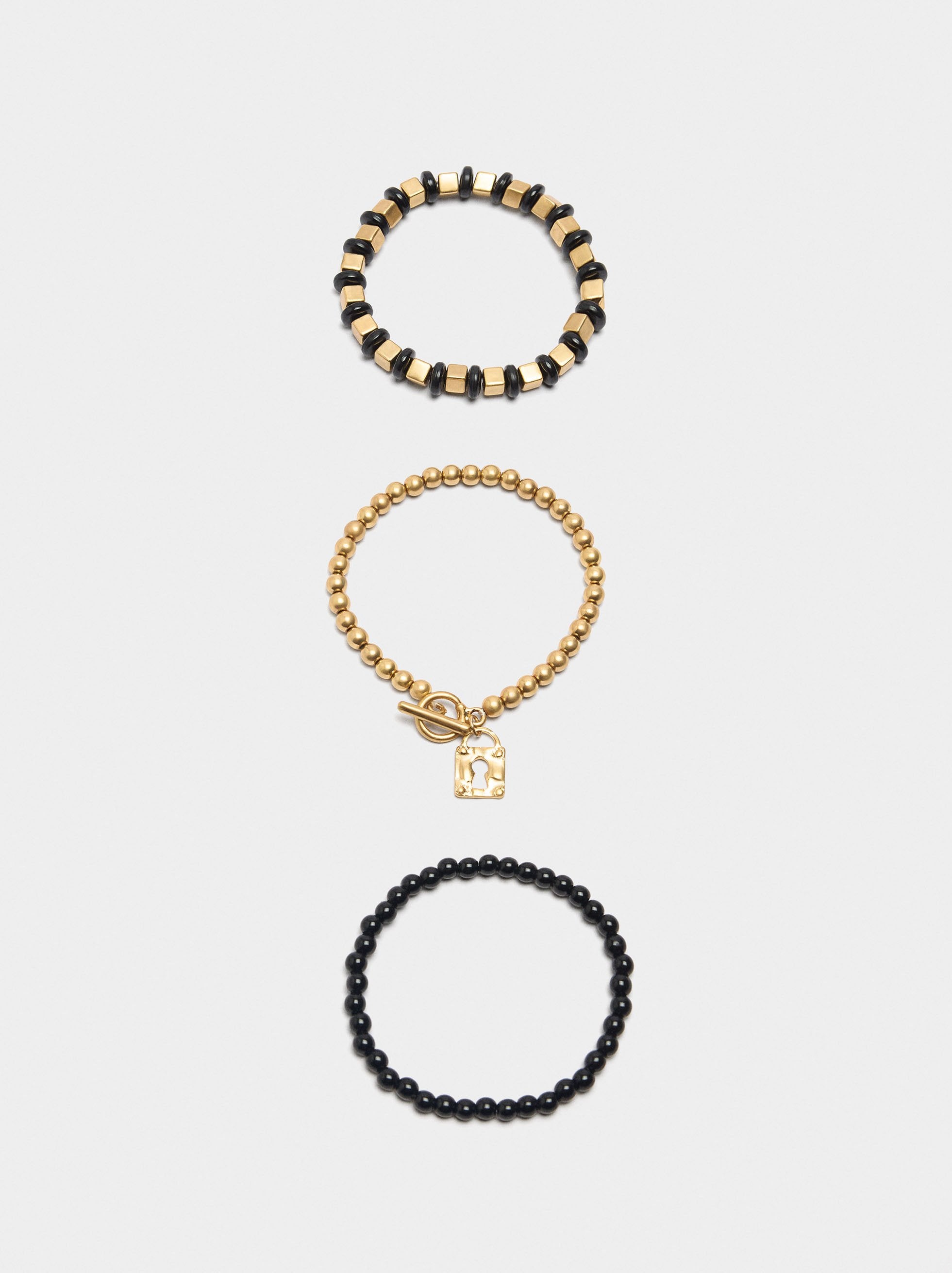Set De Pulseras Elásticas Con Abalorios