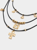 Collar Triple Con Colgantes Y Charms