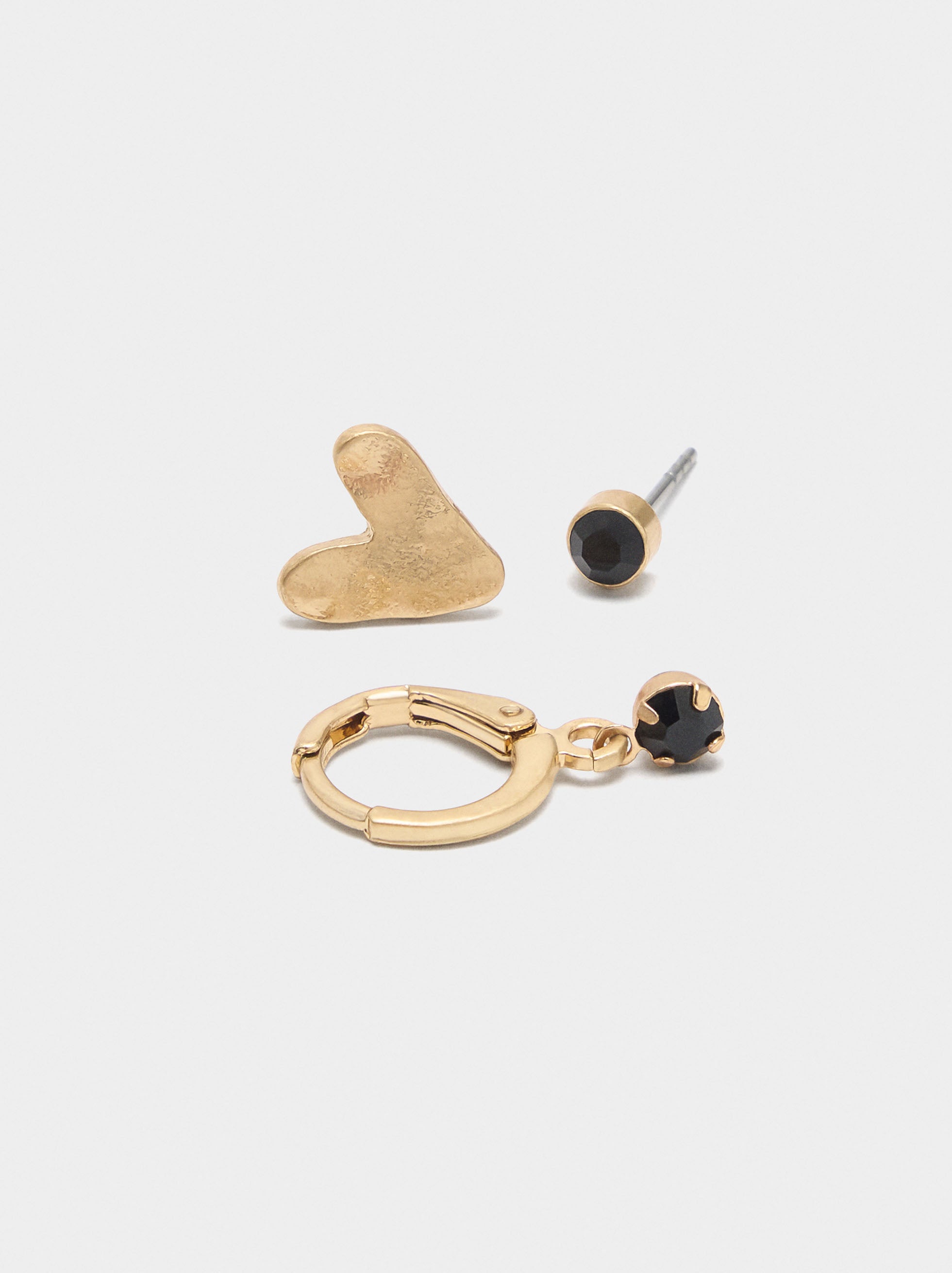 Set De Pendientes Con Corazón