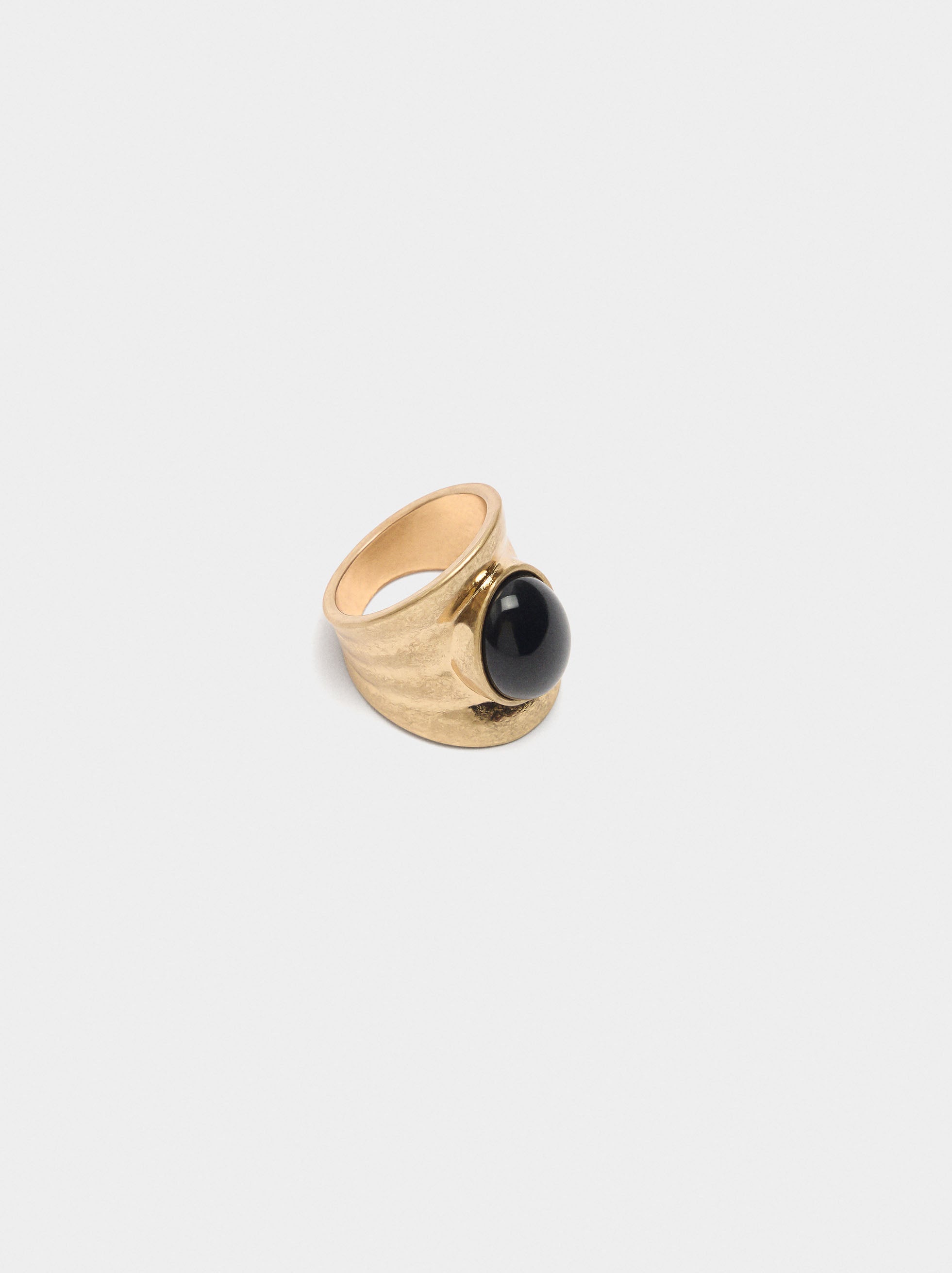 Anillo Ancho Con Detalle Ovalado