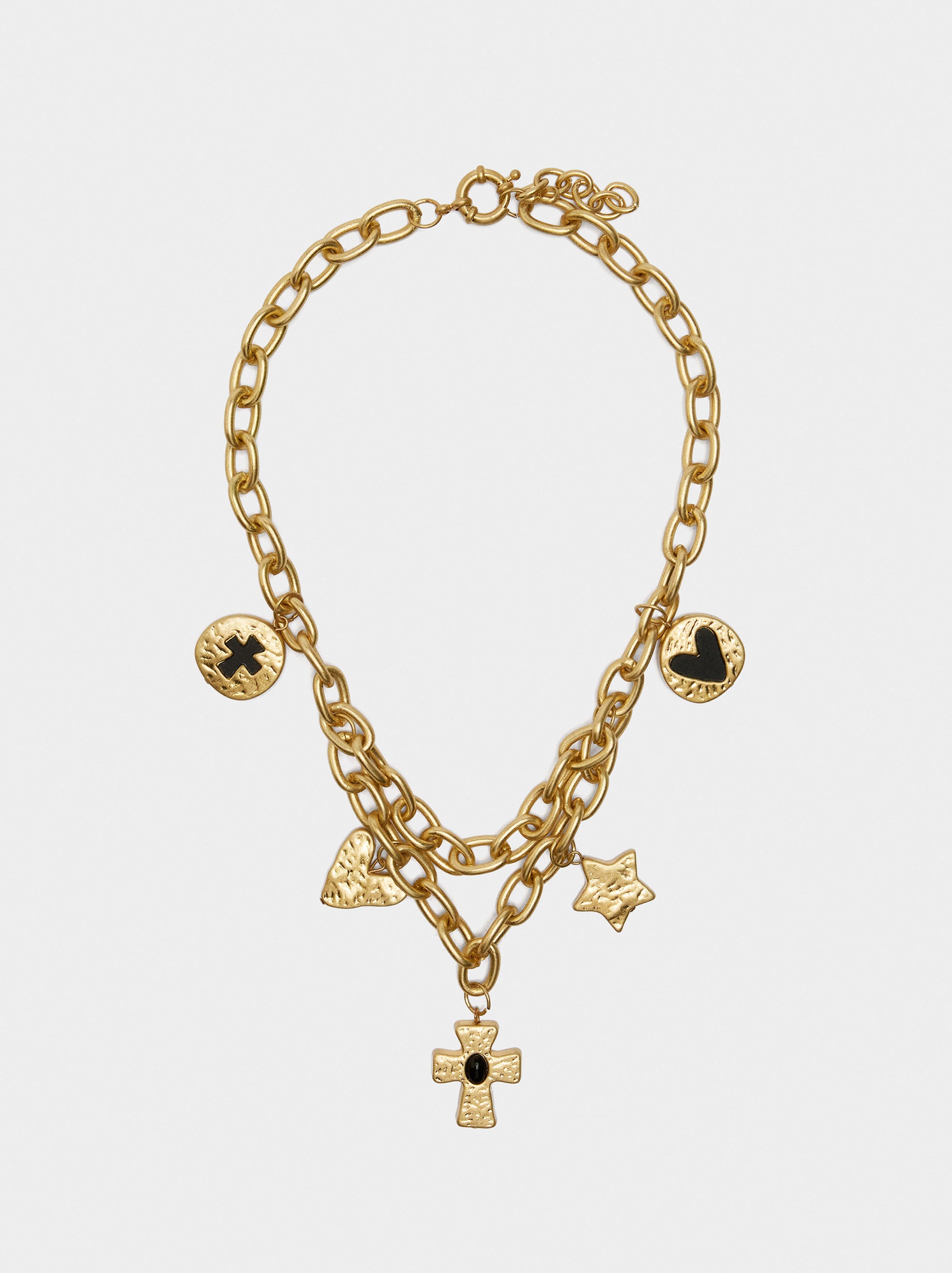 Collar De Eslabones Con Colgante De Cruz