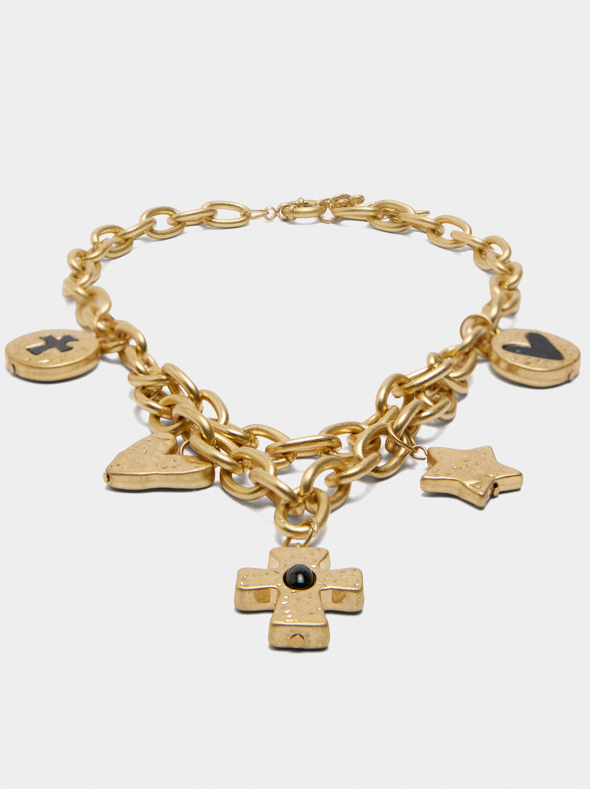 Collar De Eslabones Con Colgante De Cruz