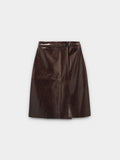 Falda Midi Efecto Piel