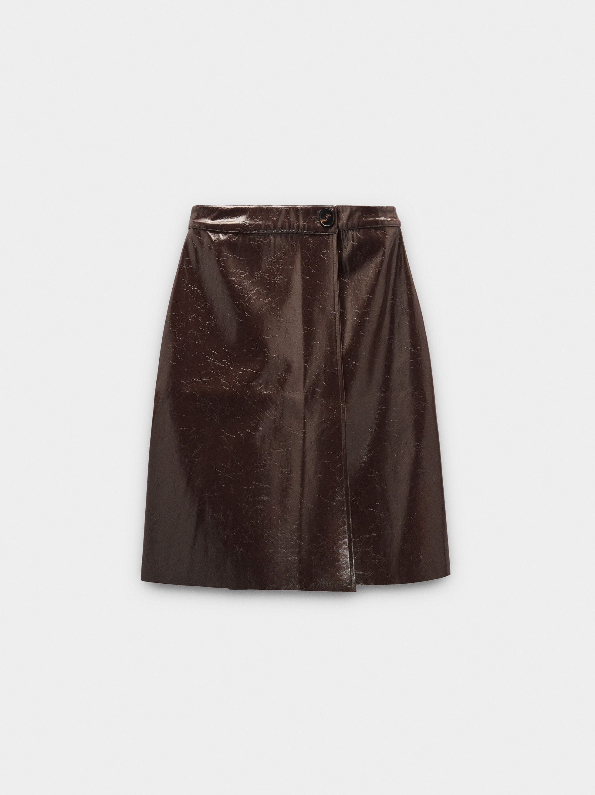 Falda Midi Efecto Piel