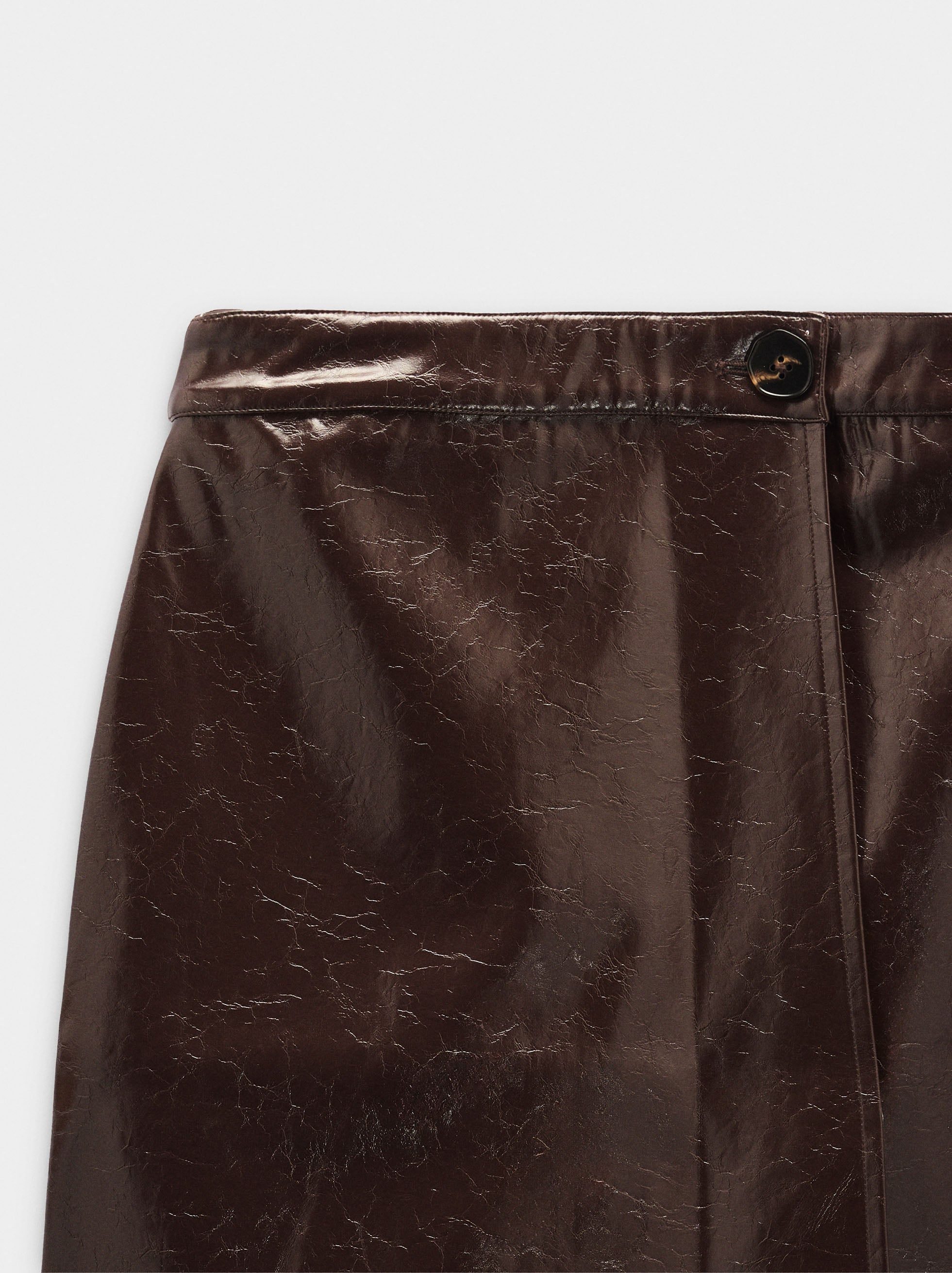 Falda Midi Efecto Piel