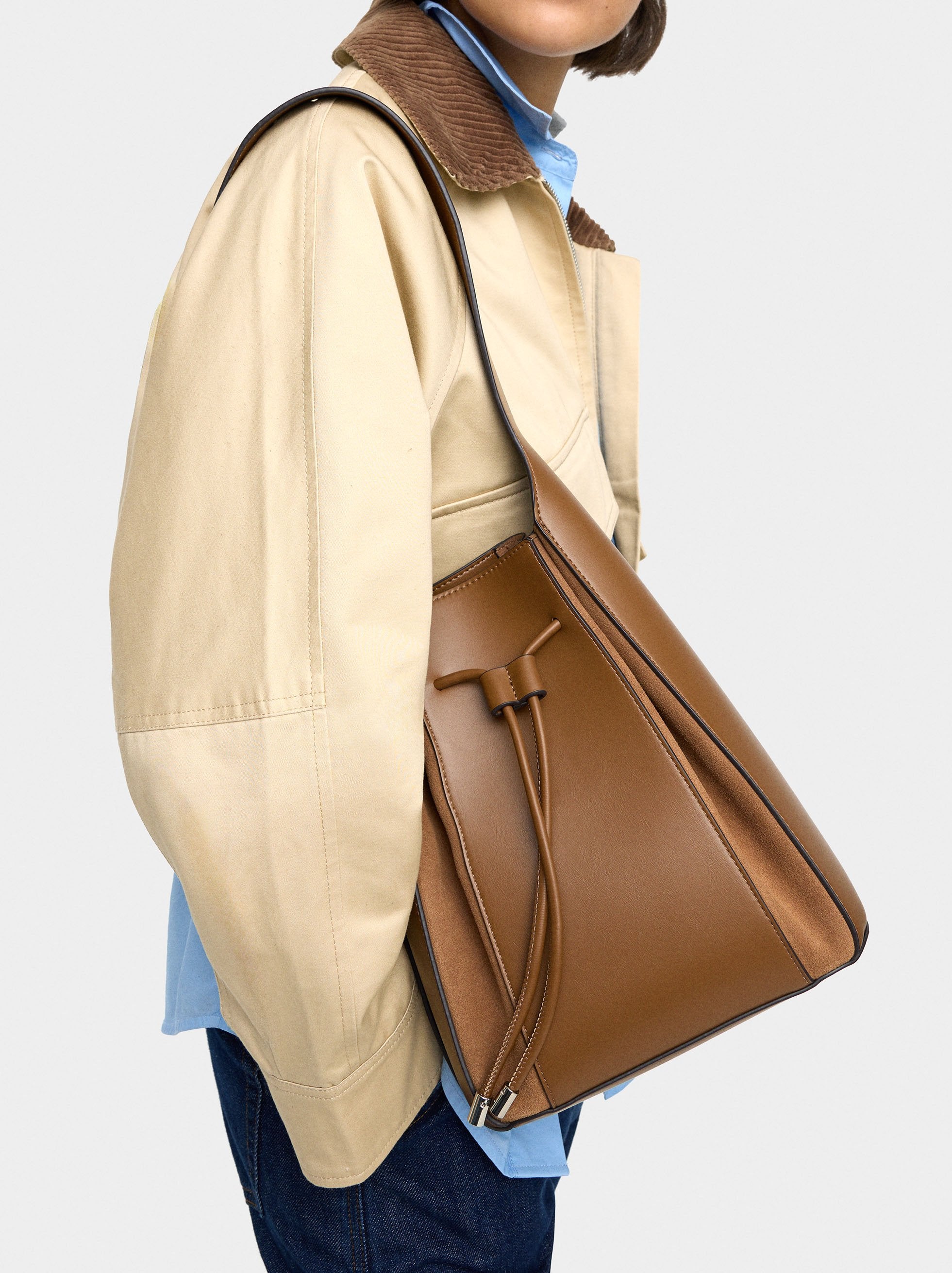 Bolso Bombonera Con Piel M