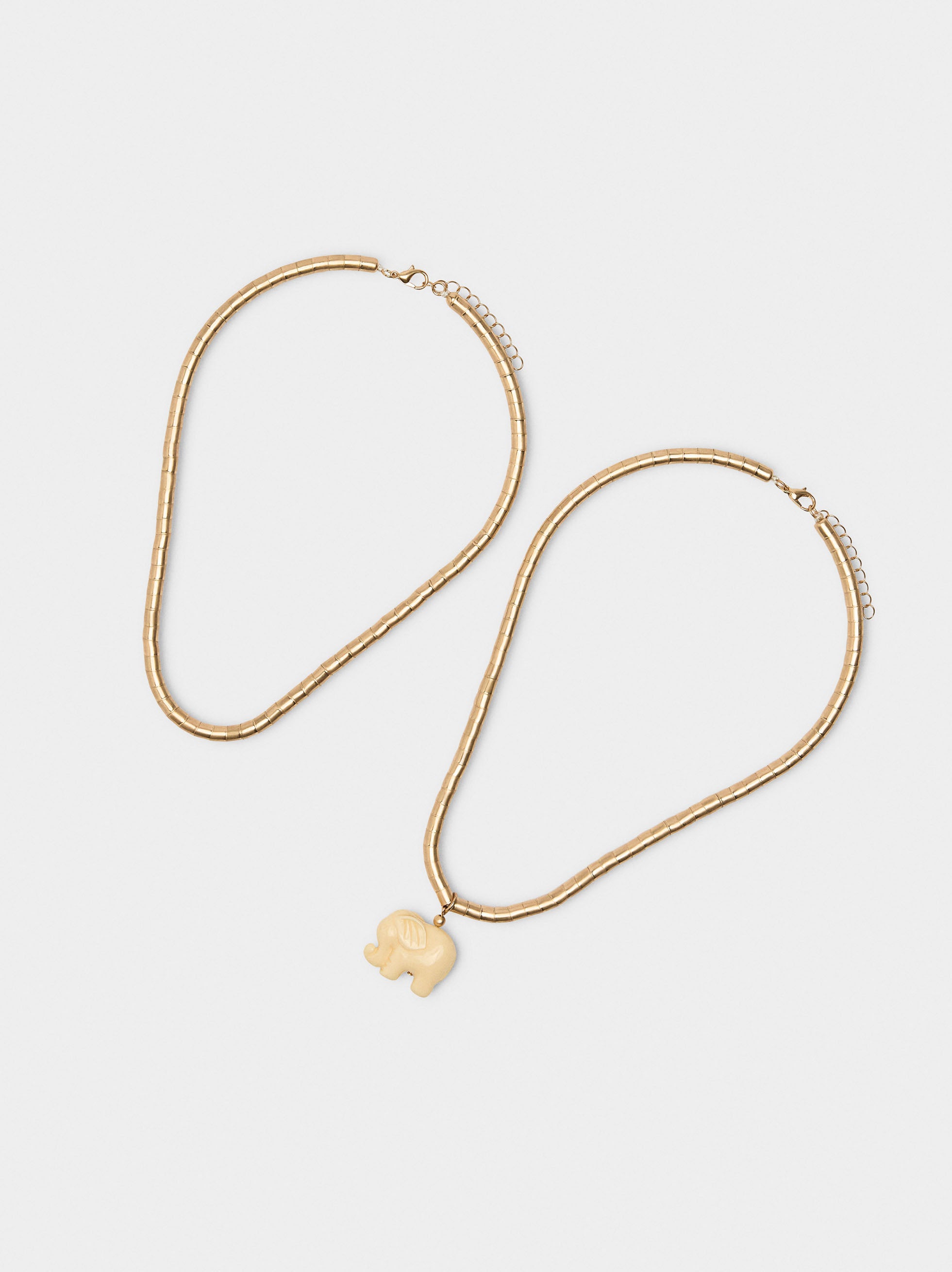 Set De Collares Cortos Colgante De Elefante