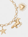 Collar Corto De Eslabones Con Colgante De Caballo