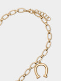 Collar Corto De Eslabones Con Colgante De Caballo