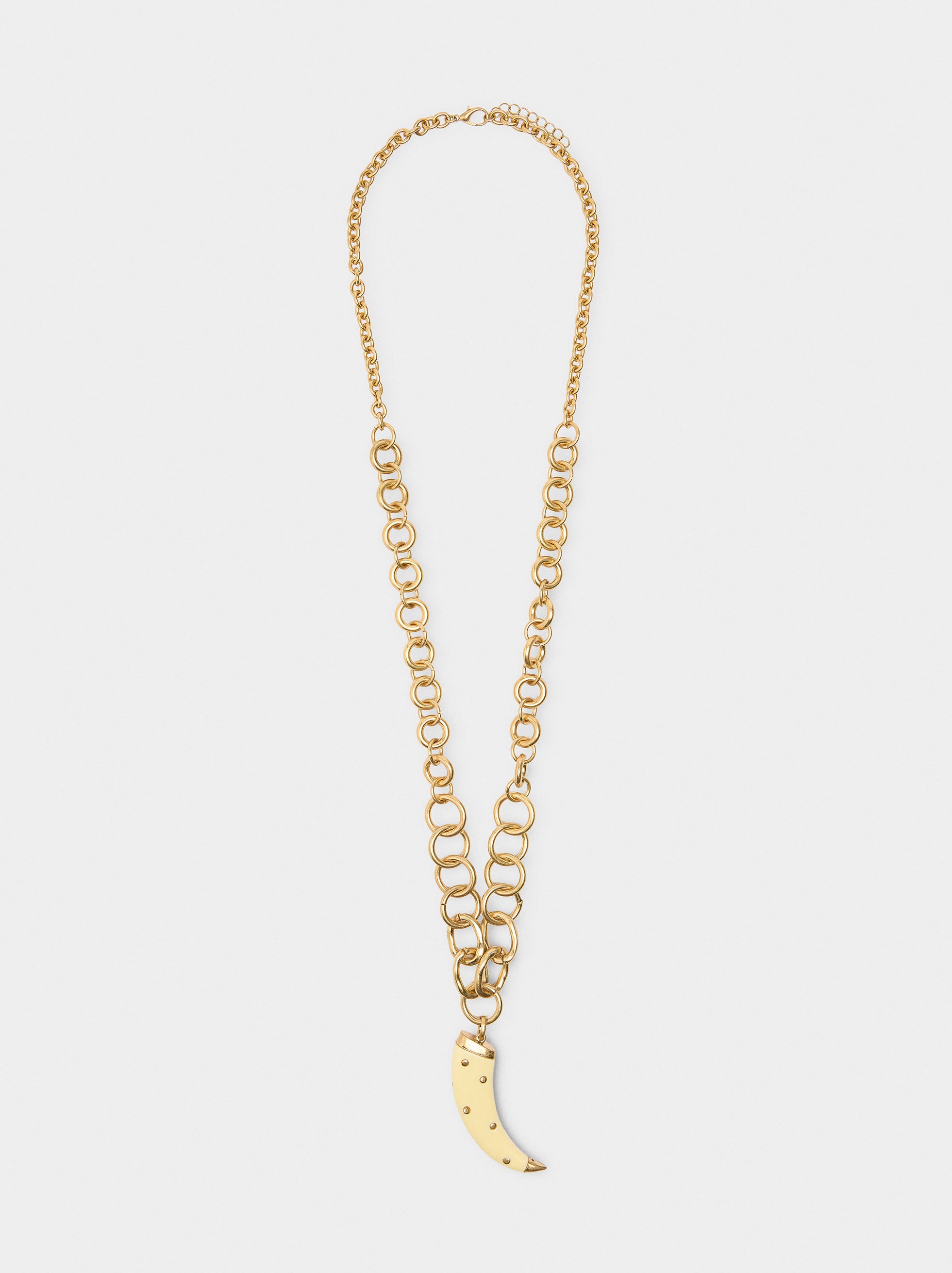 Collar Largo De Eslabones Con Colgante