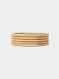 Set De Cinco Pulseras Rígidas Doradas