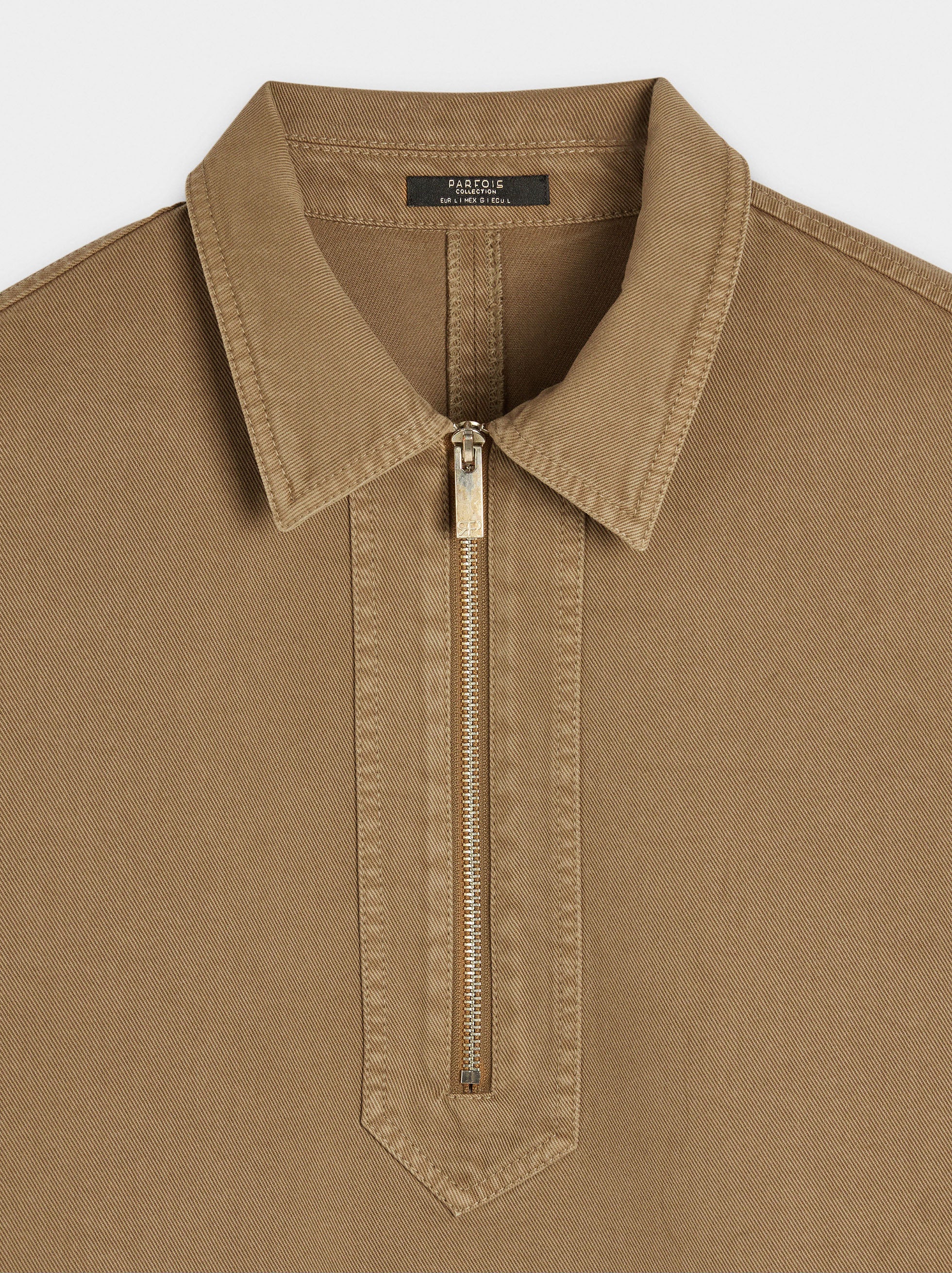 Camisa Denim Con Cremallera