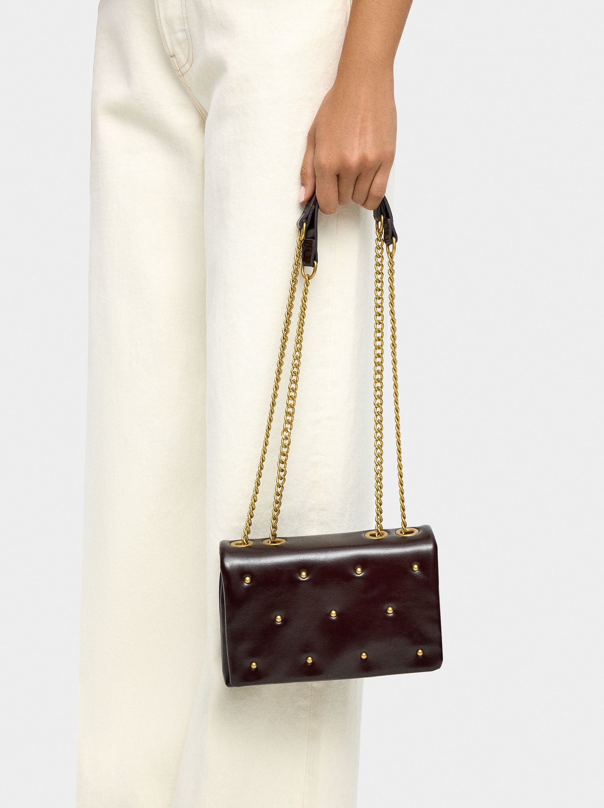 Bolso De Hombro Doble Con Tachuelas