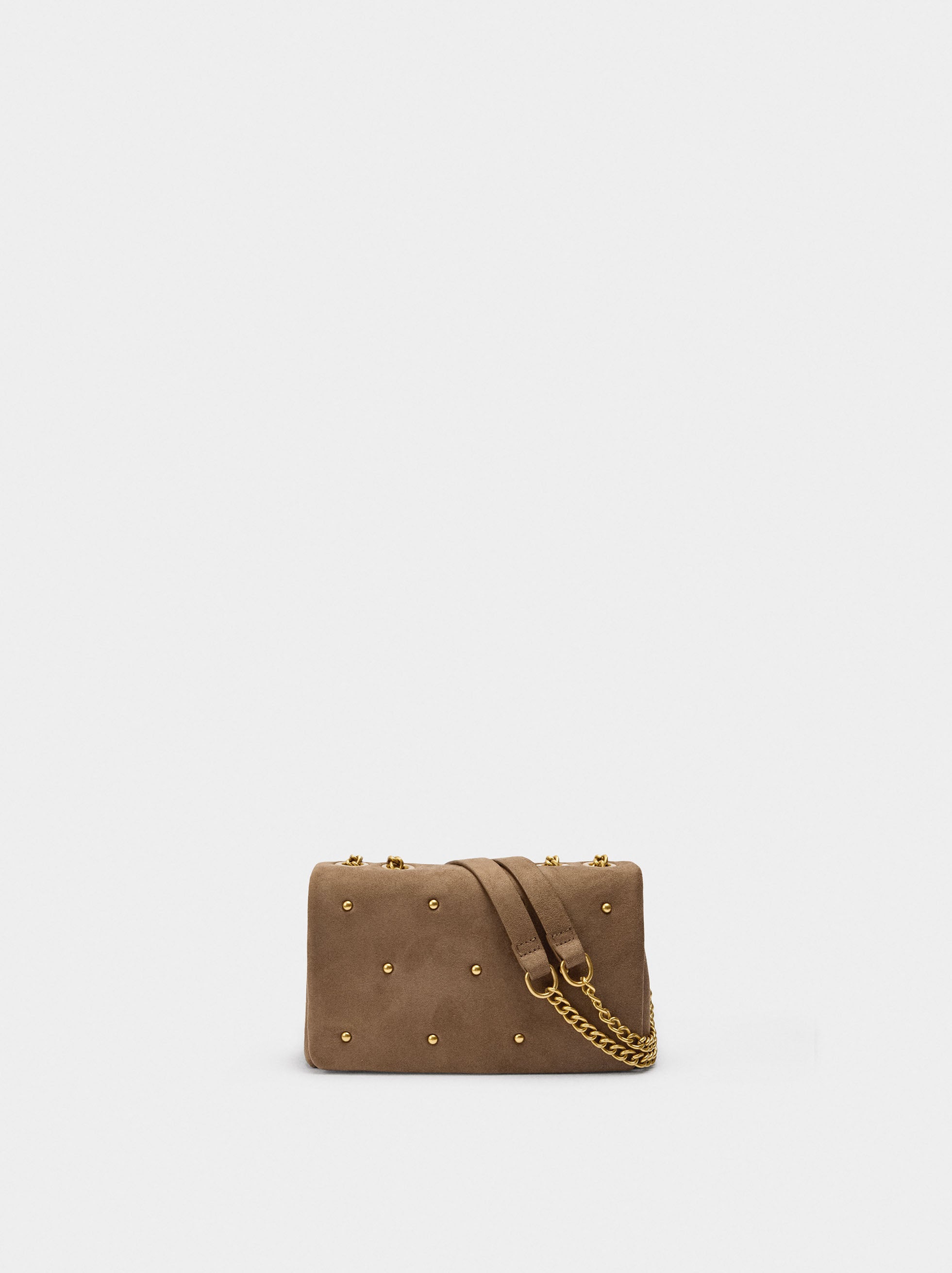 Bolso De Hombro Efecto Piel Con Tachuelas