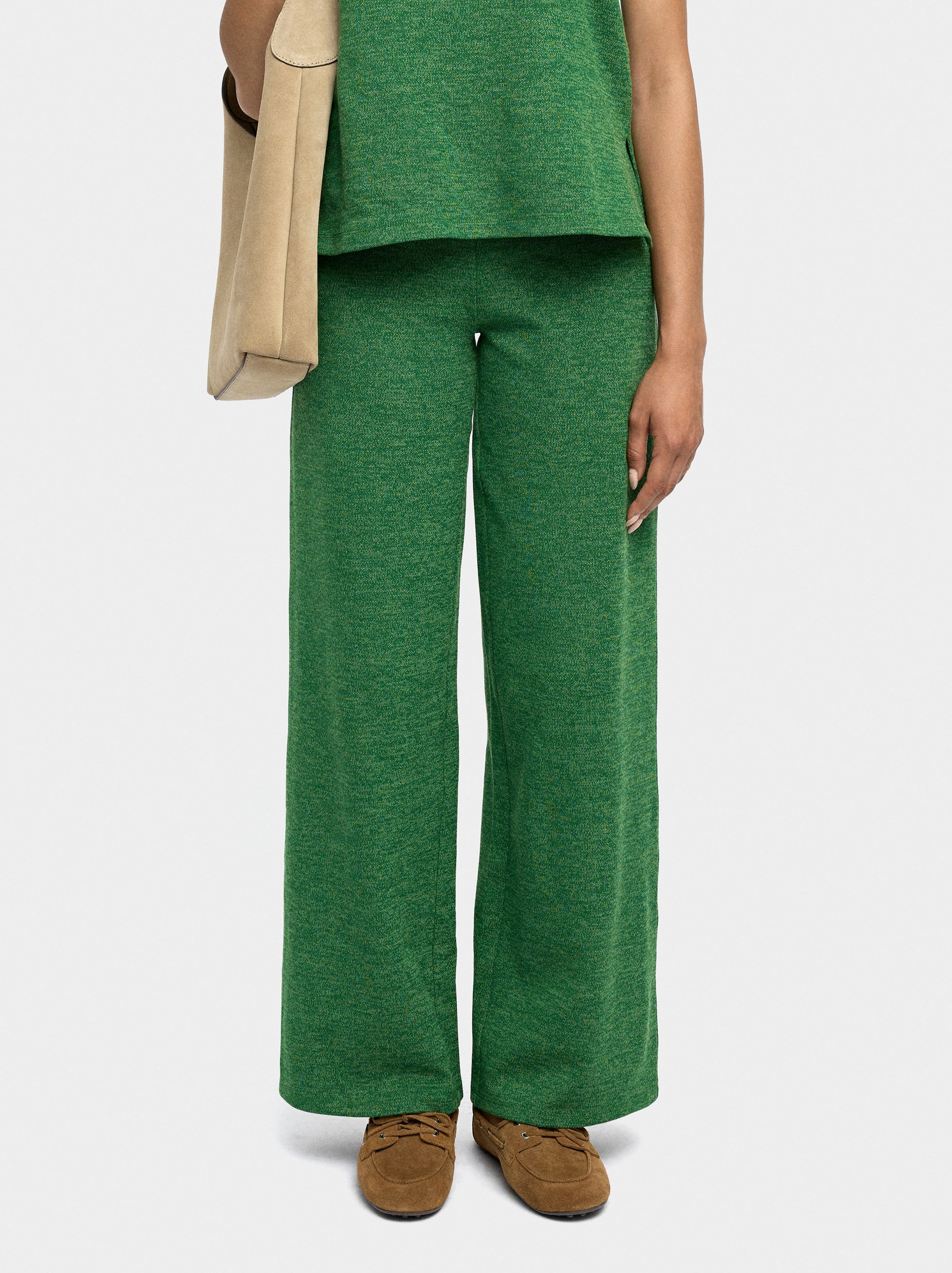 Pantalón Con Textura Cintura Elástica