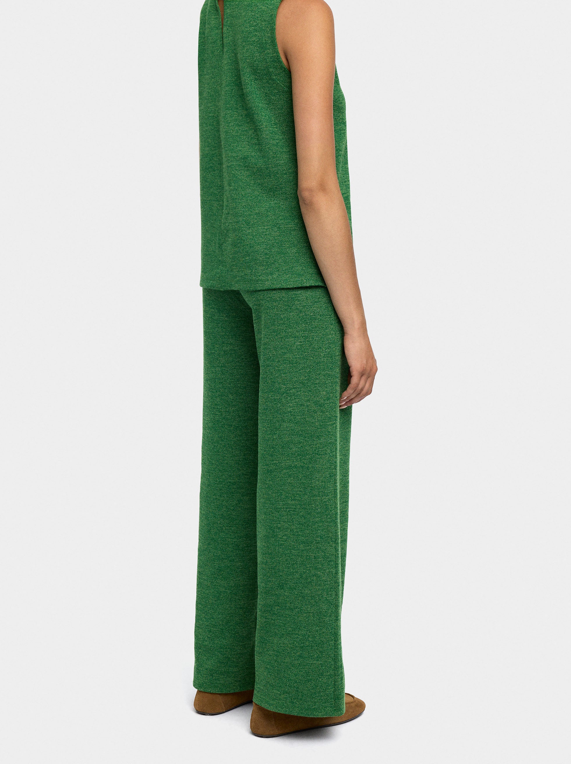 Pantalón Con Textura Cintura Elástica