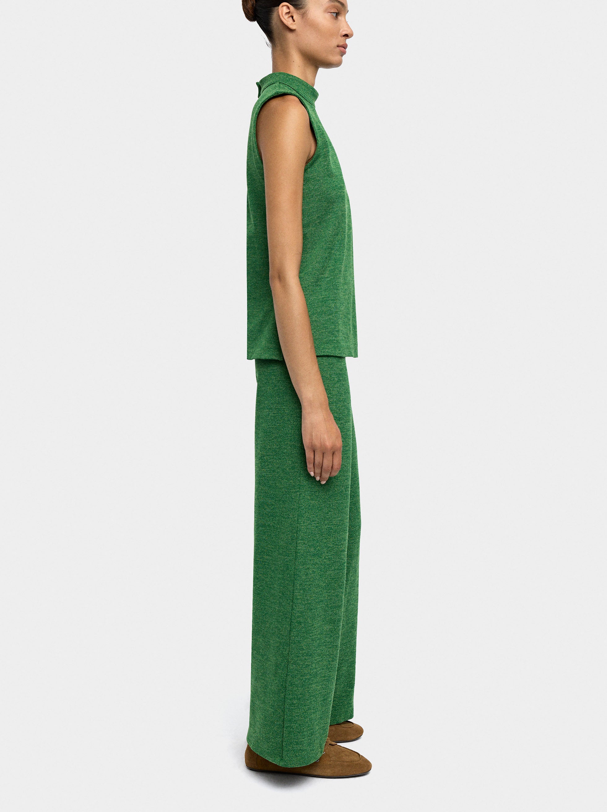 Pantalón Con Textura Cintura Elástica