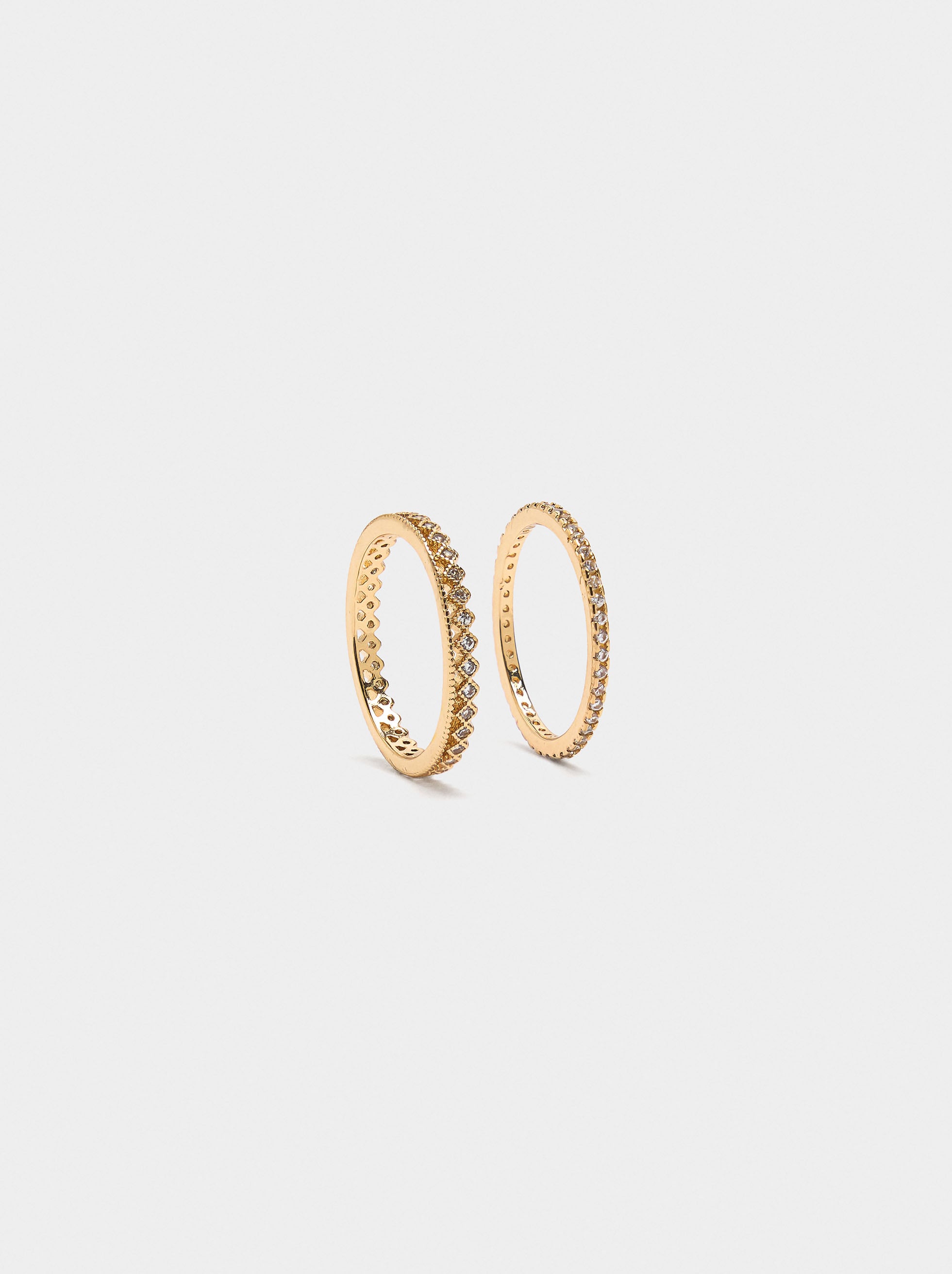 Set De Anillos Con Circonitas