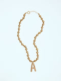 Collar Corto De Cuentas Dorado