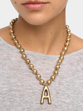 Collar Corto De Cuentas Dorado