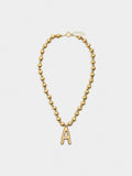 Collar Corto De Cuentas Dorado