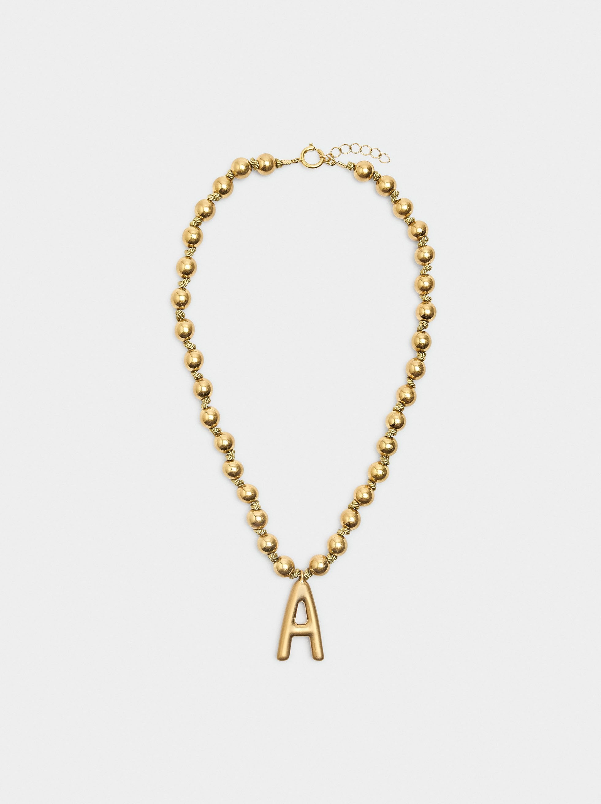 Collar Corto De Cuentas Dorado