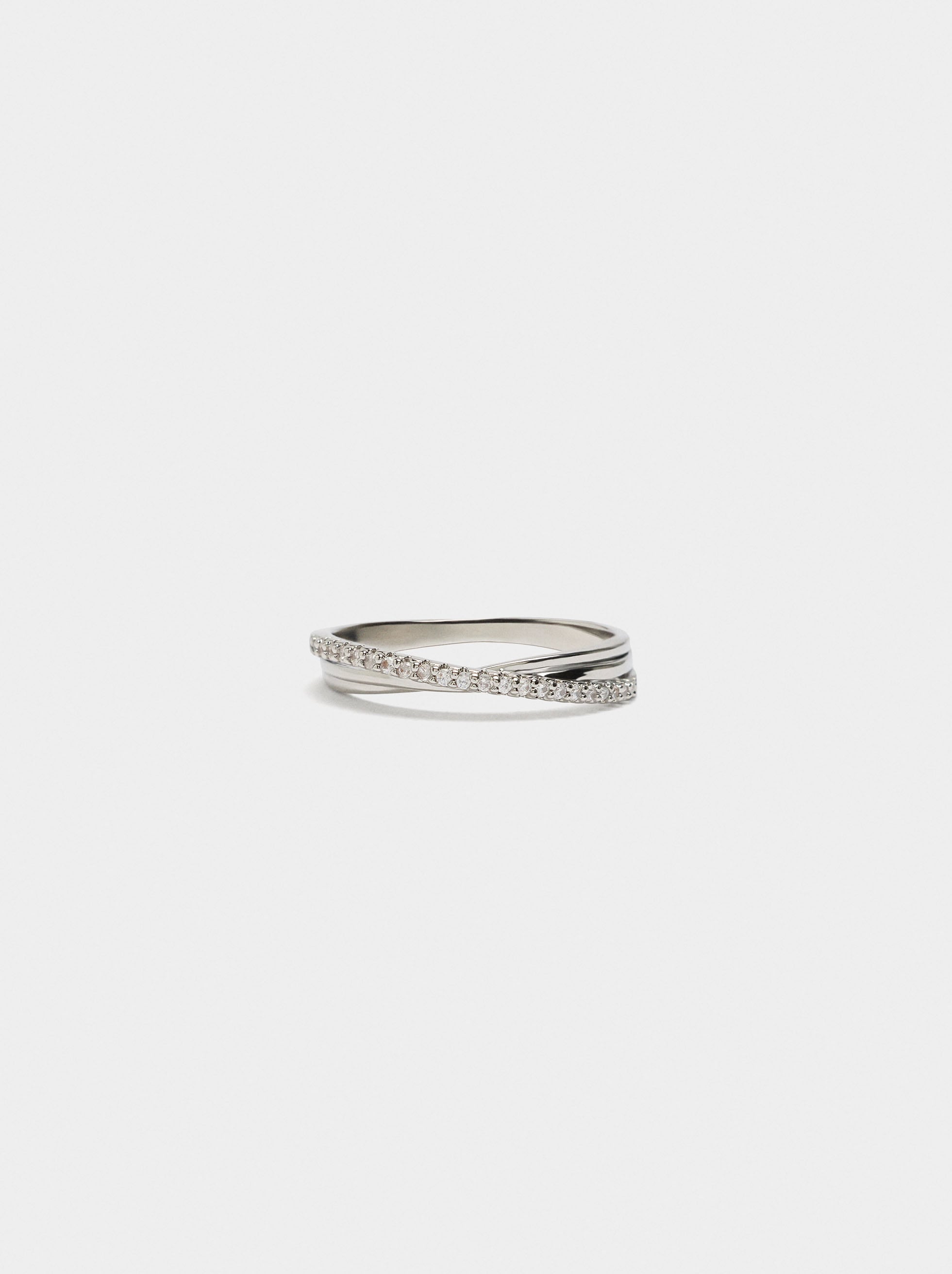 Anillo Cruzado Con Circonitas