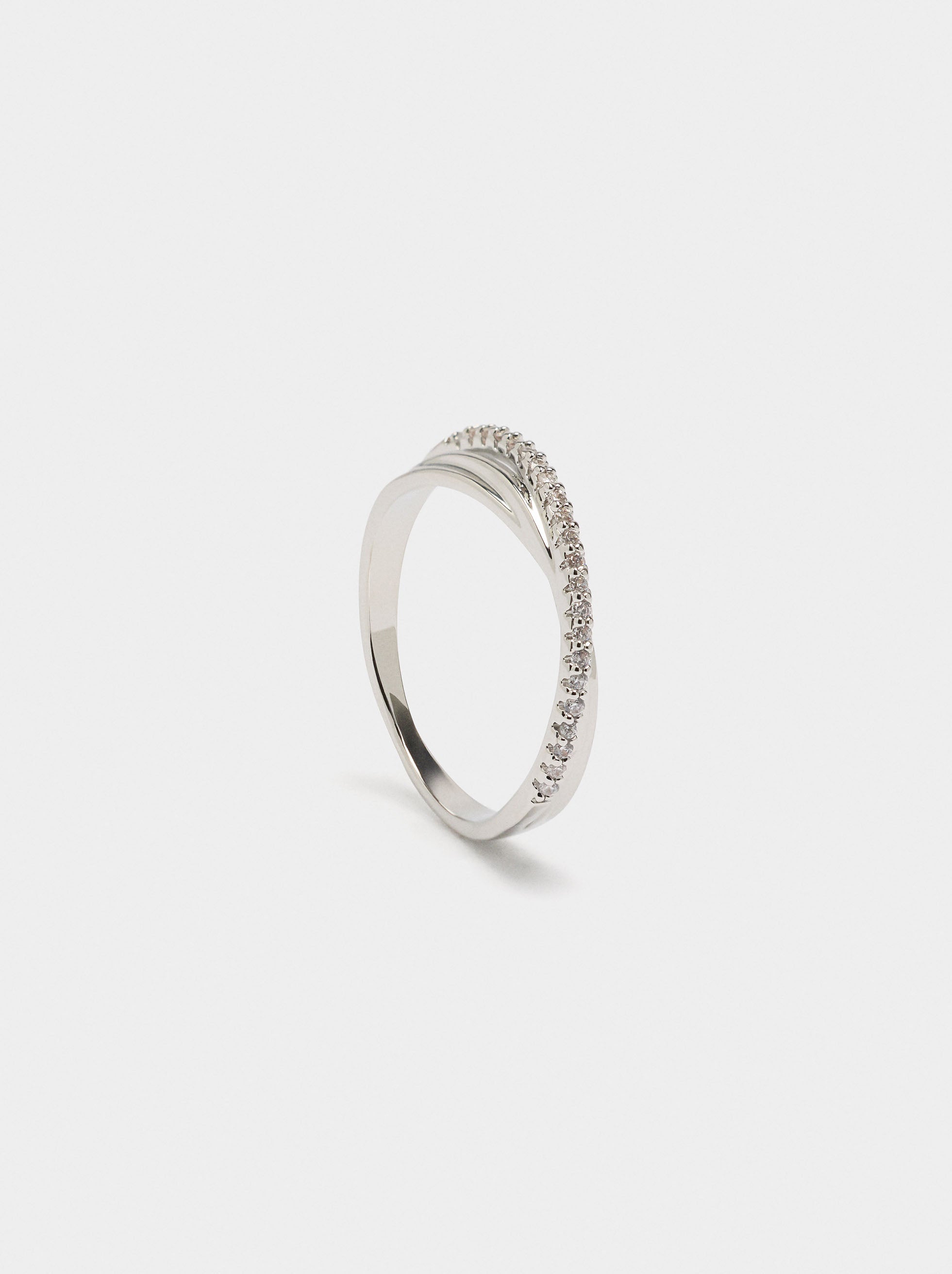 Anillo Cruzado Con Circonitas