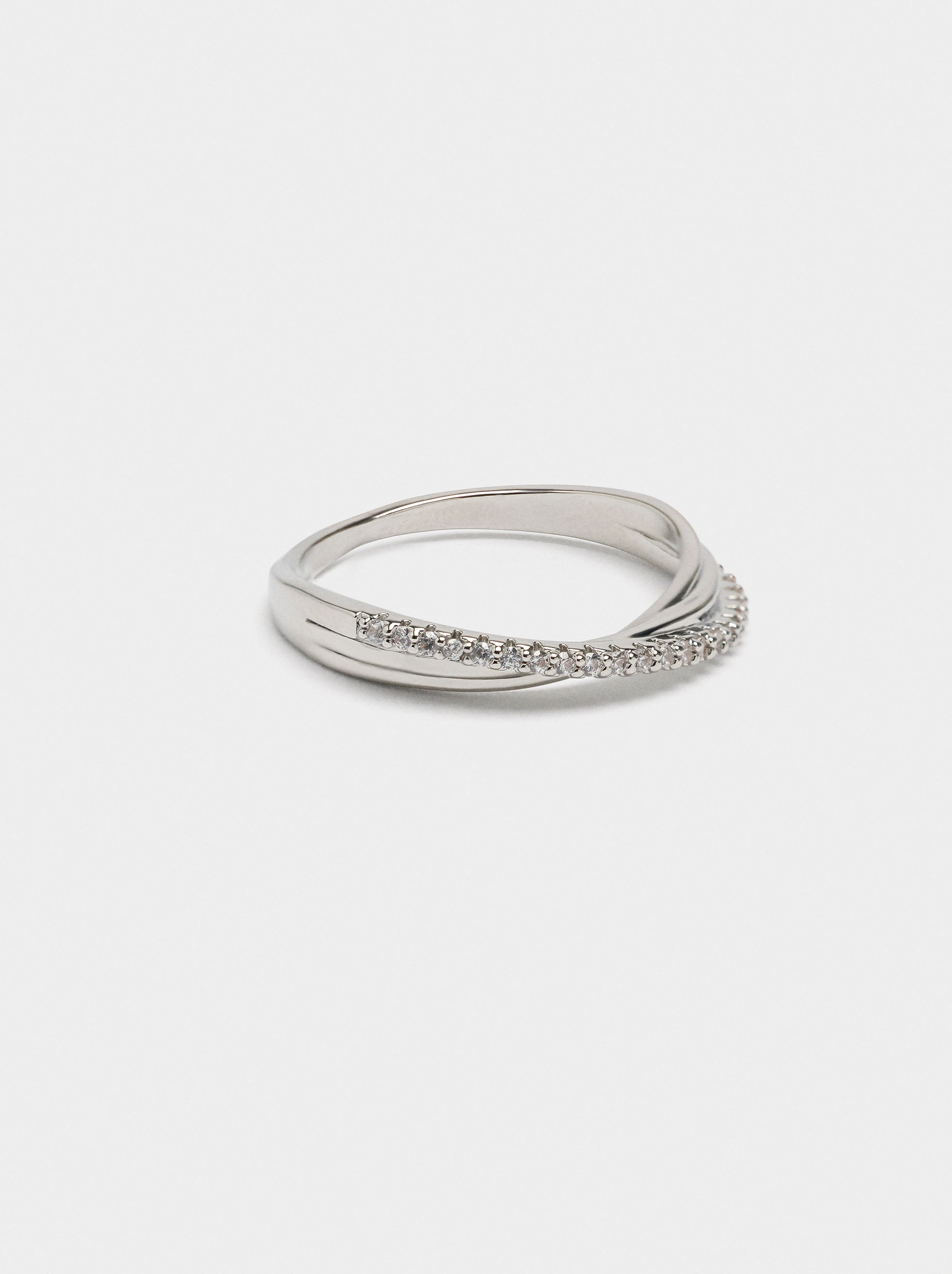 Anillo Cruzado Con Circonitas