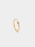Anillo Abierto De Perla Y Circonitas