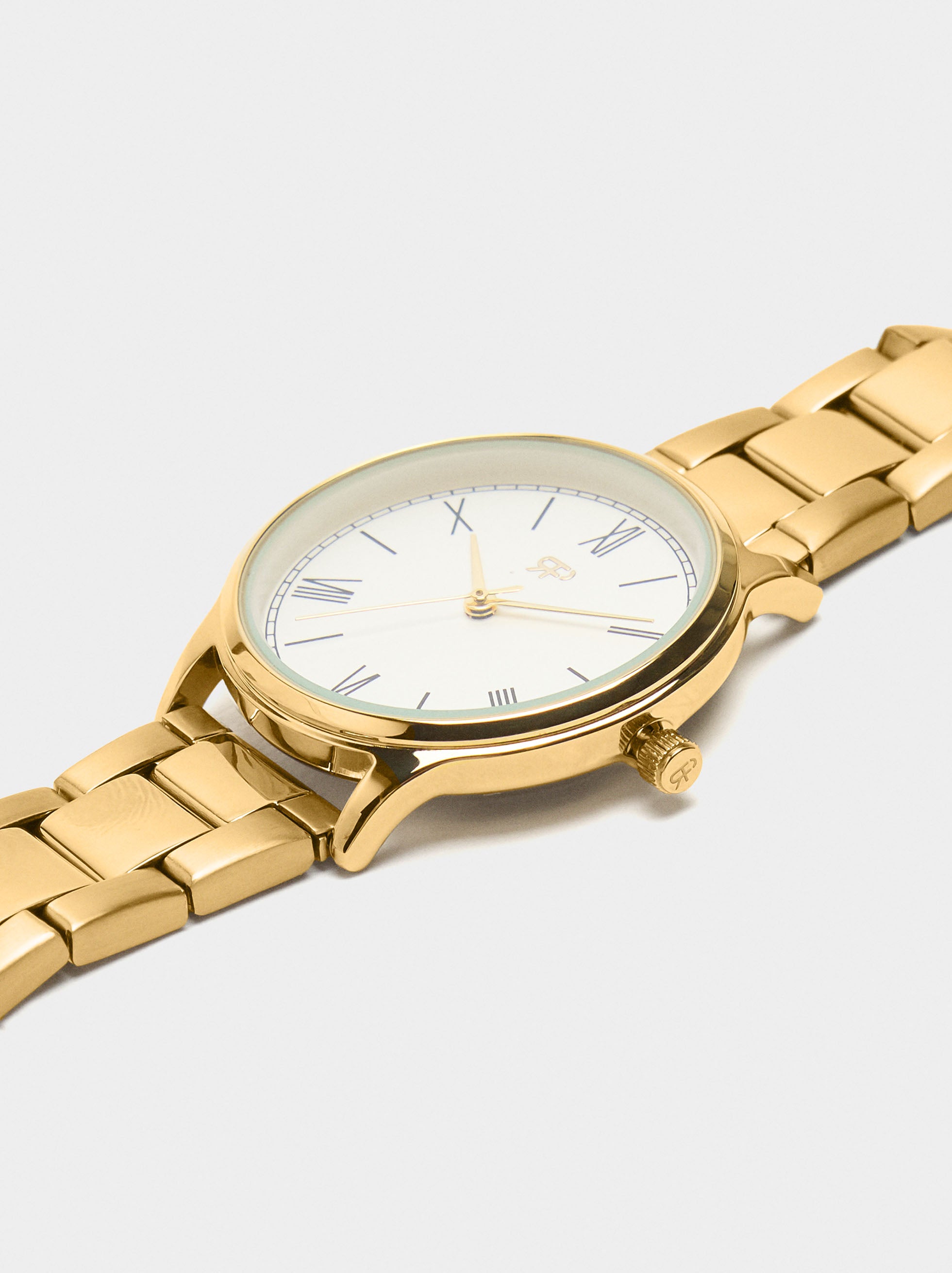 Reloj Dorado Con Pulsera De Acero Inoxidable