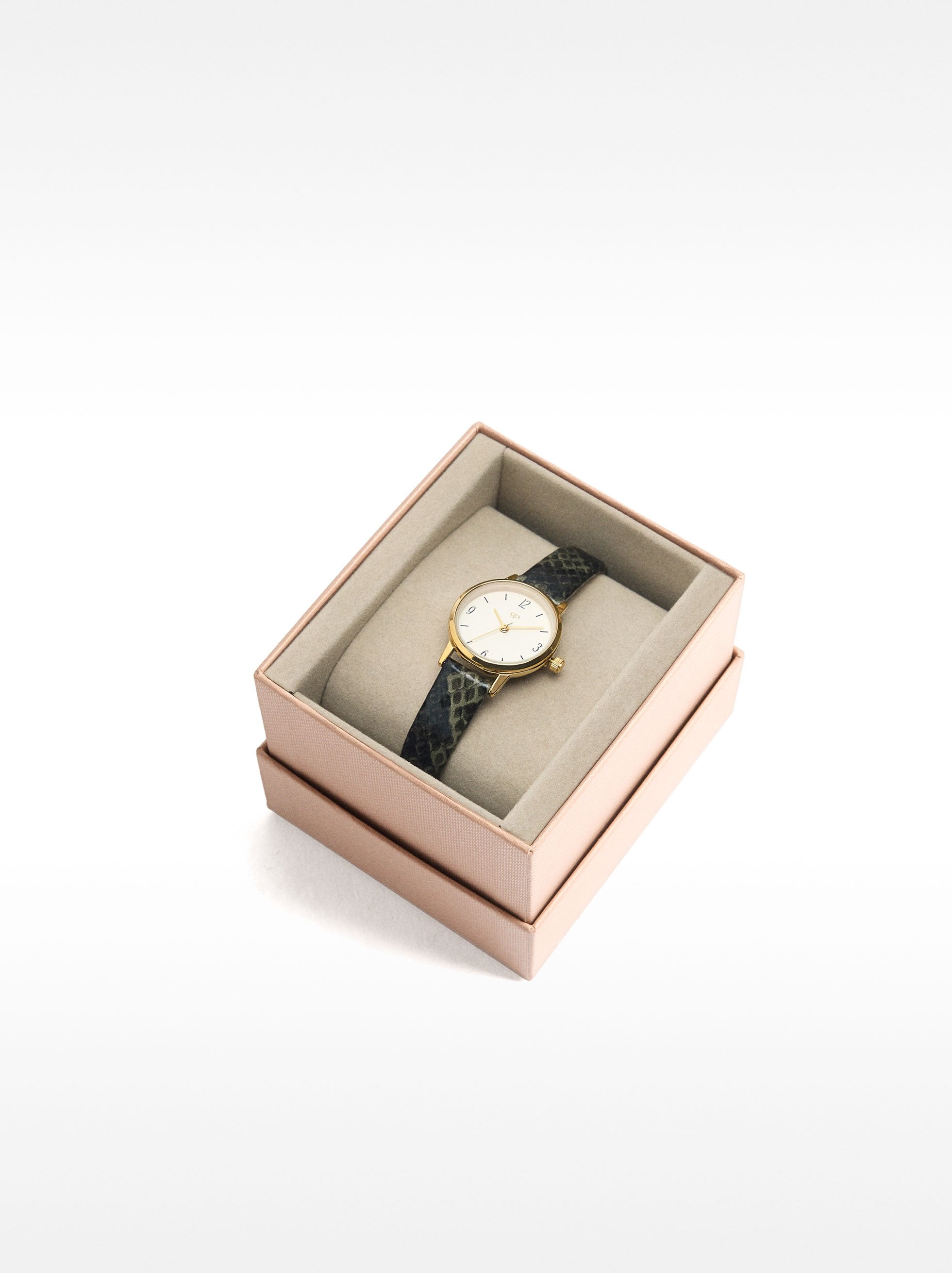 Reloj Ovalado Correa Con Textura