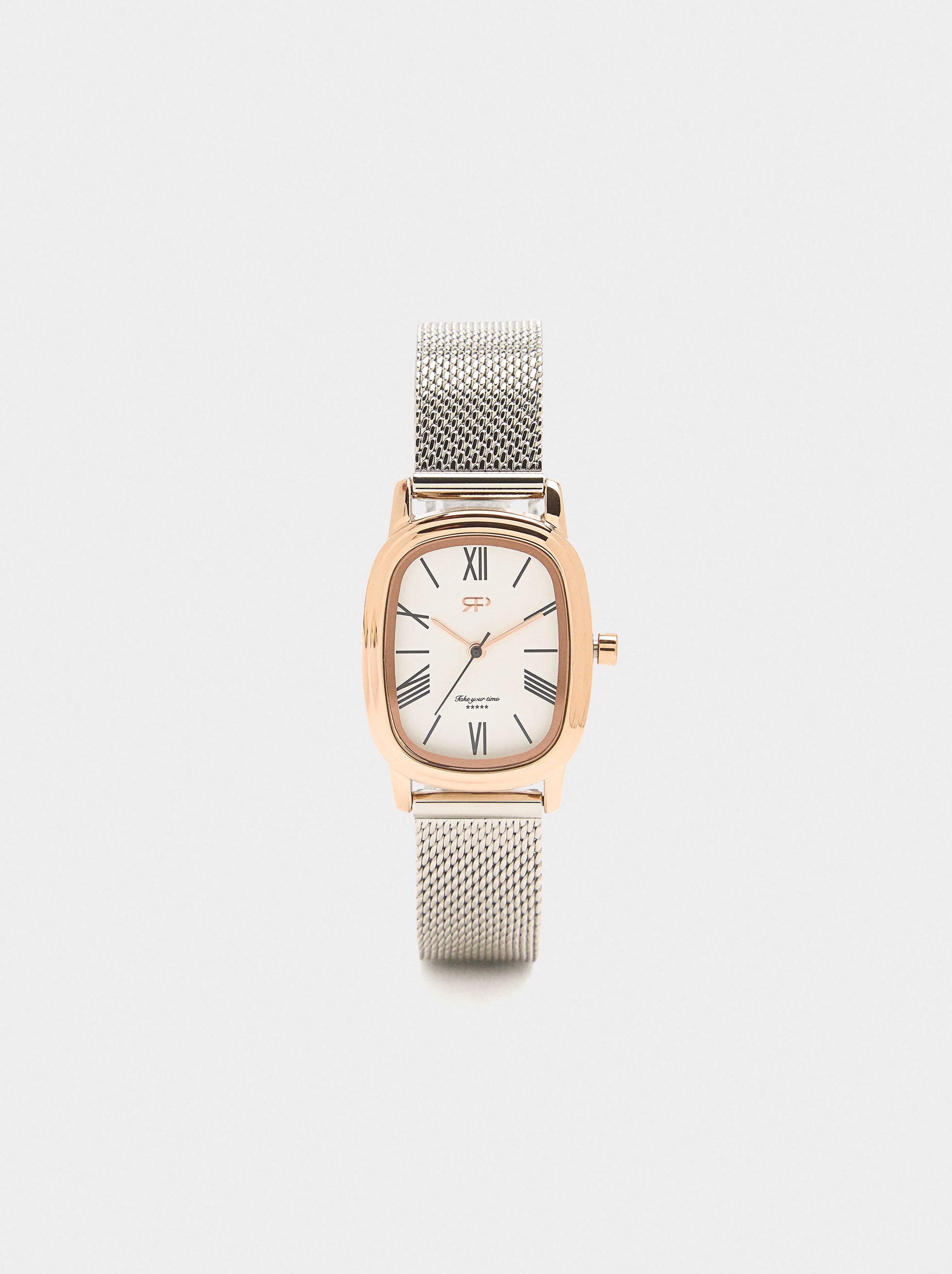 Reloj De Malla Metálica De Acero Inoxidable