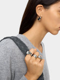 Set De Pendientes Y Anillos Irregulares