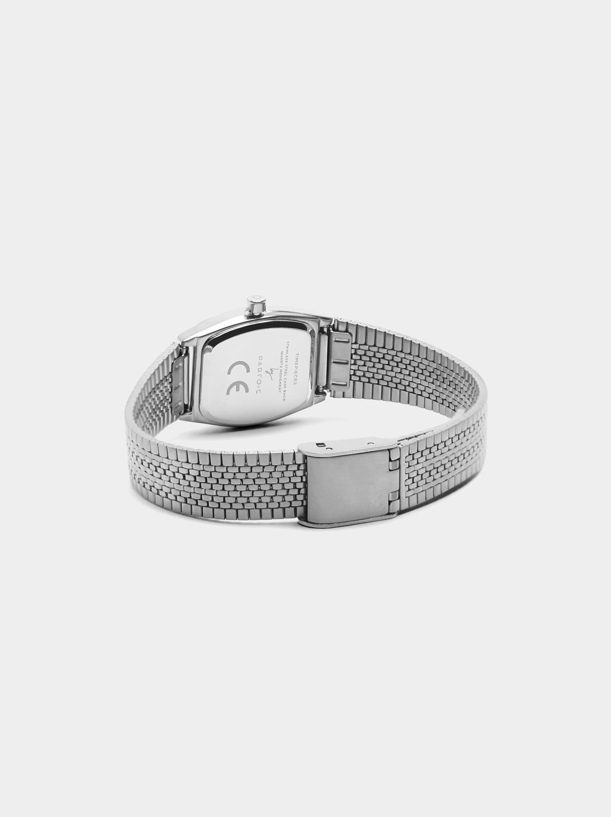 Reloj Cuadrado Con Pulsera De Acero Inoxidable