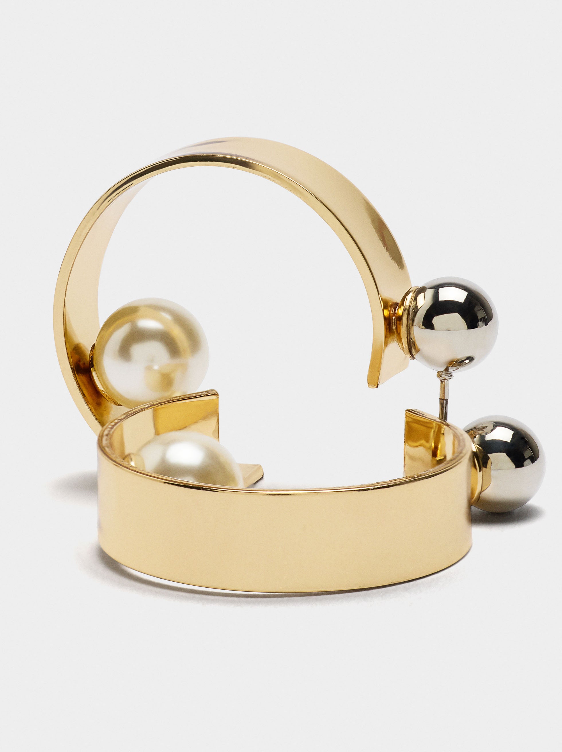 Aros Abiertos Con Esfera Y Perla