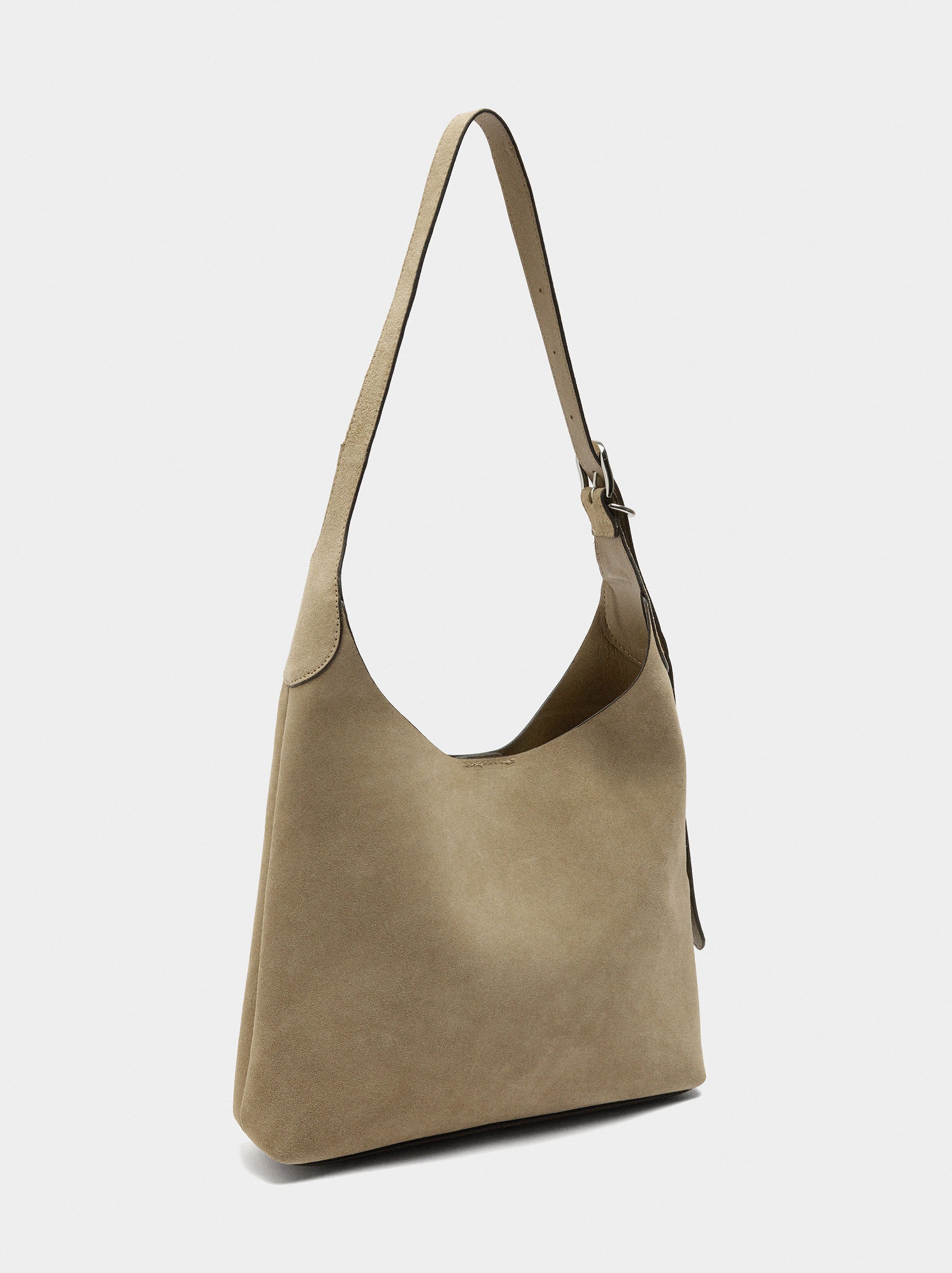 Bolso De Hombro De Piel Serraje