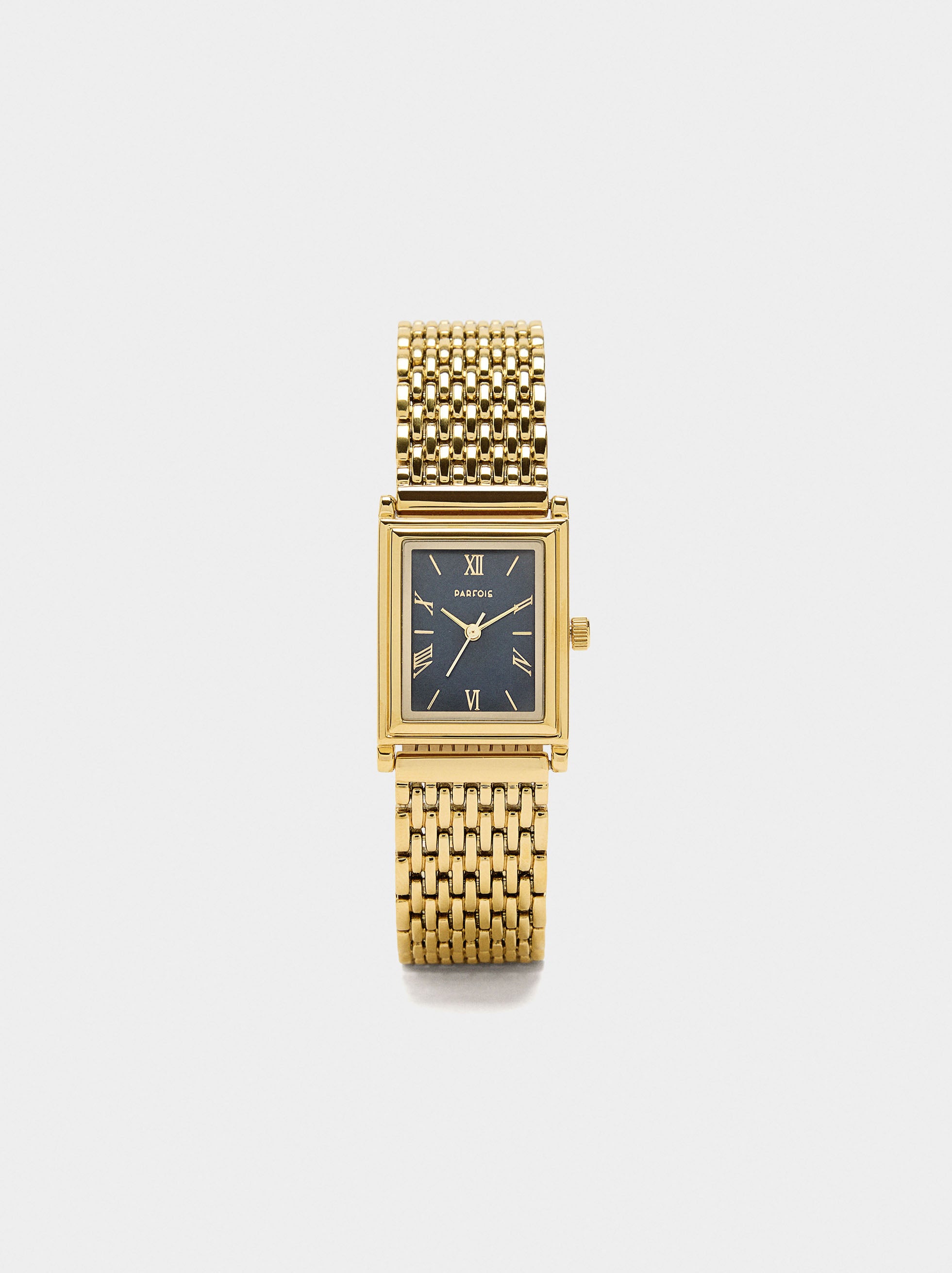 Reloj Rectangular Con Brazalete Metálico