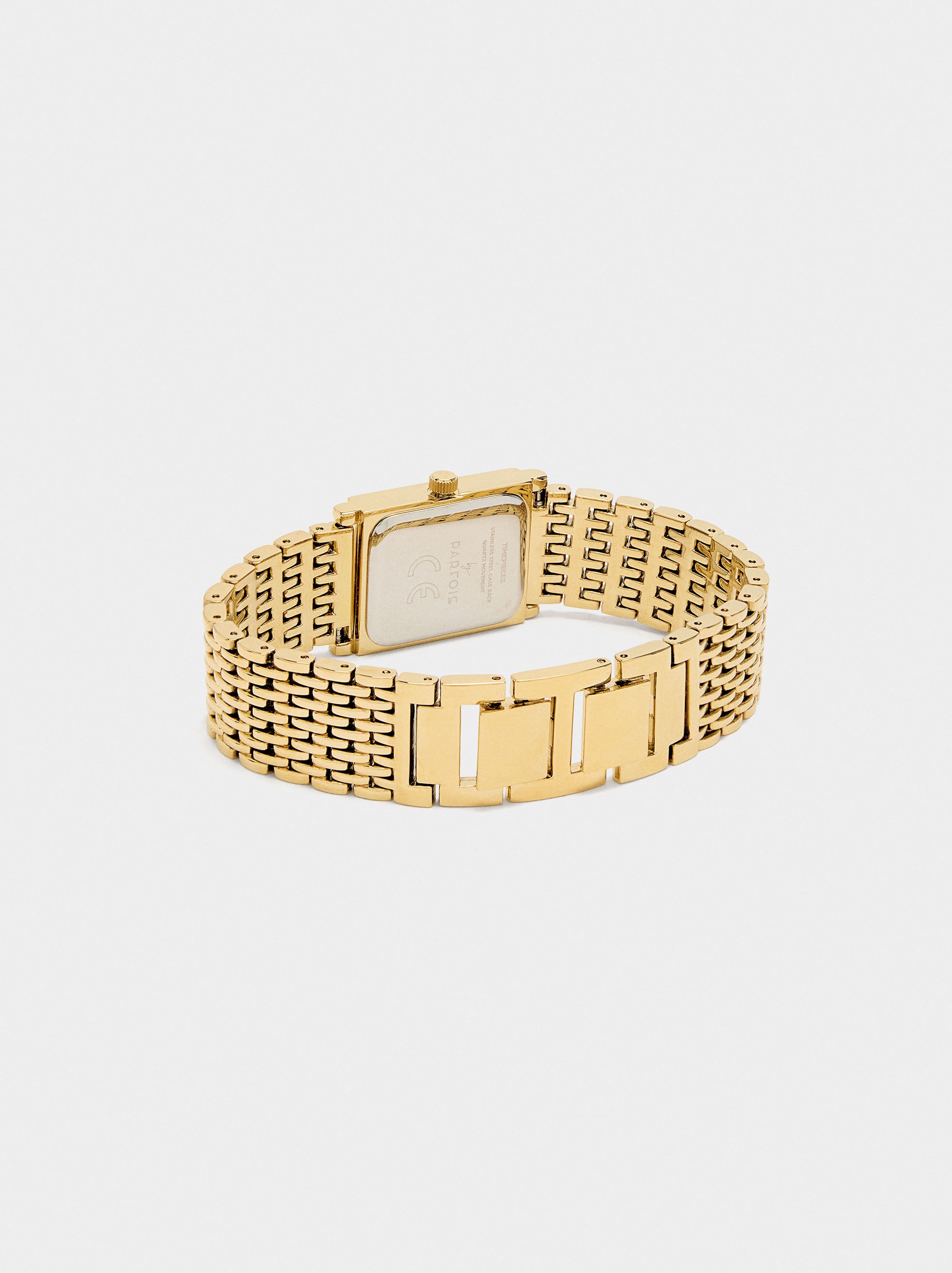Reloj Rectangular Con Brazalete Metálico