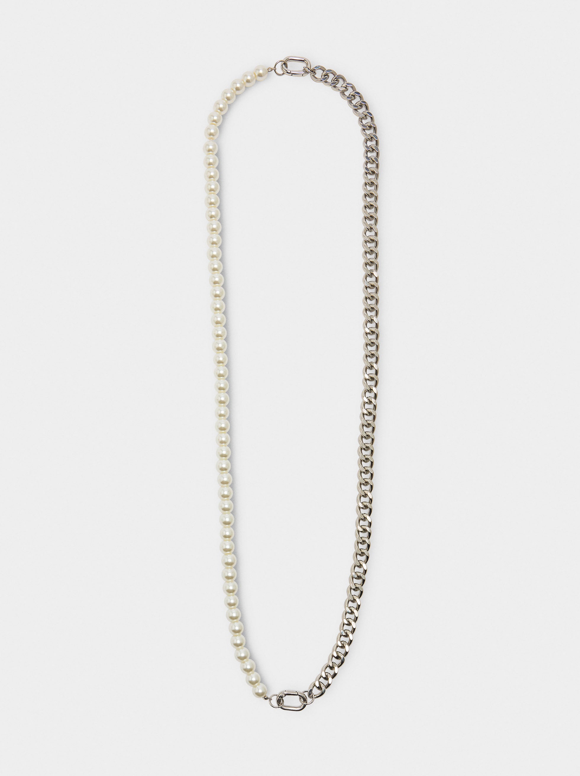 Collar Conversible De Eslabones Y Perlas