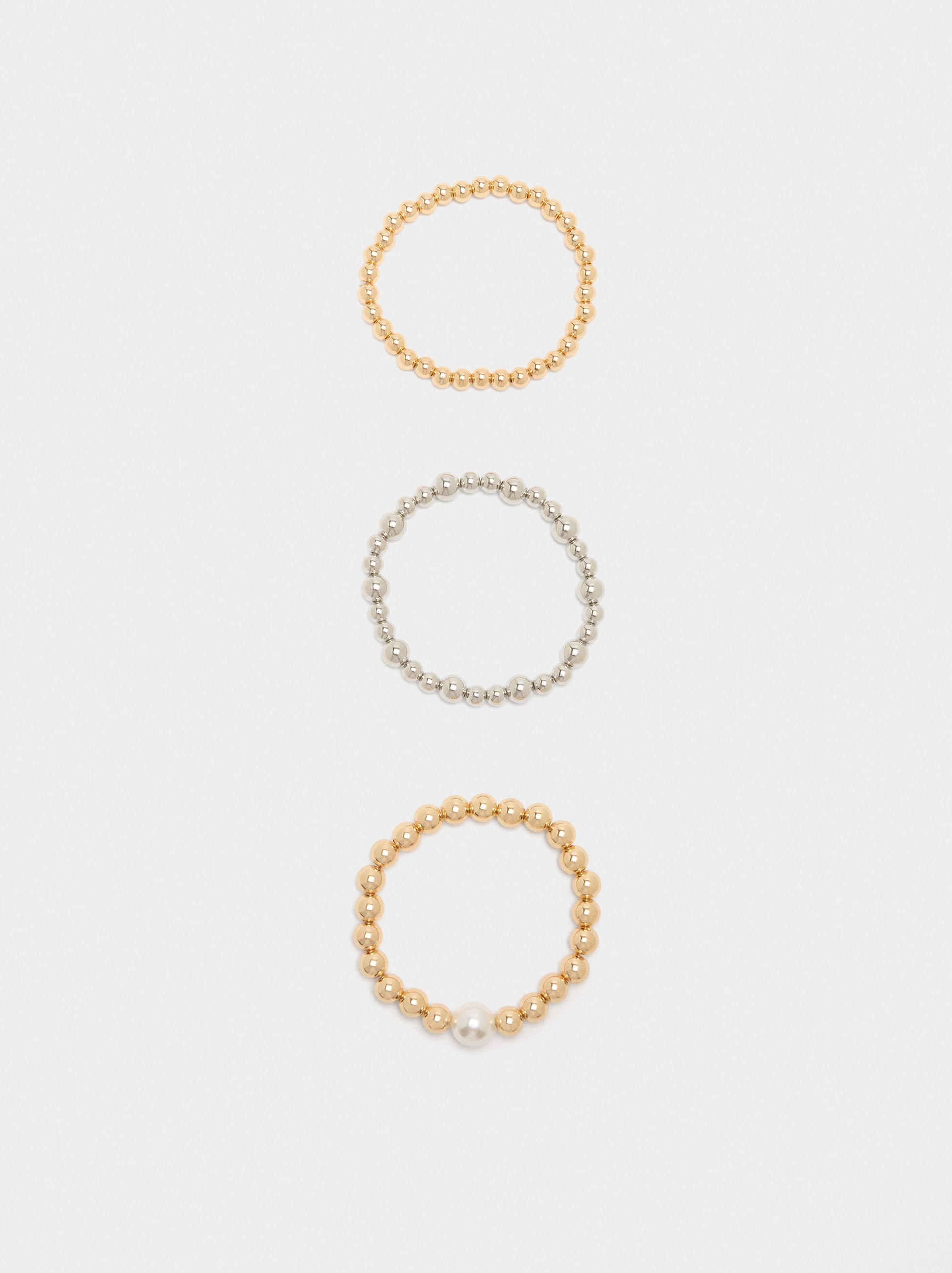 Set De Tres Pulseras Elásticas Bicolor