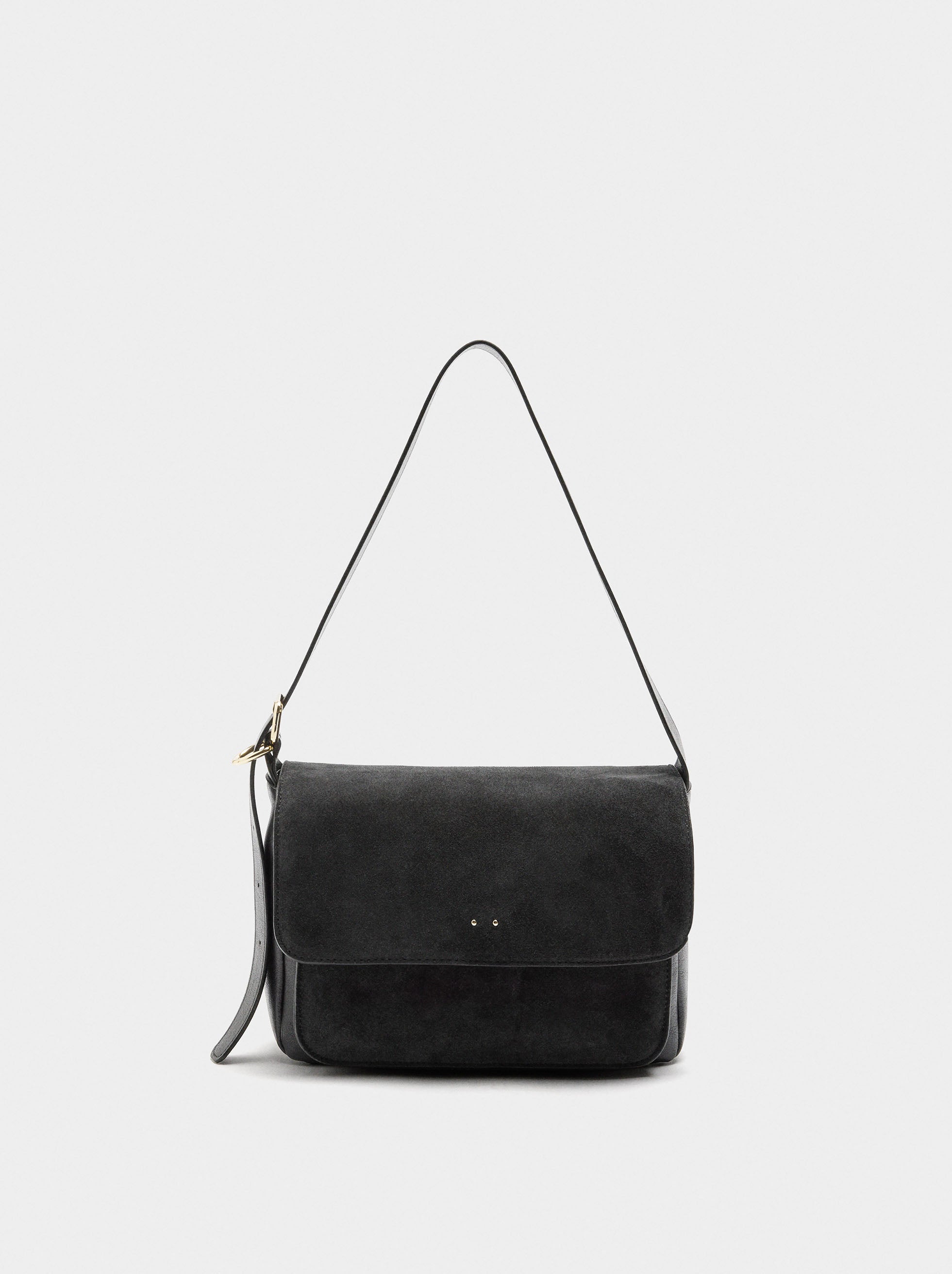 Bolso Bandolera Con Piel