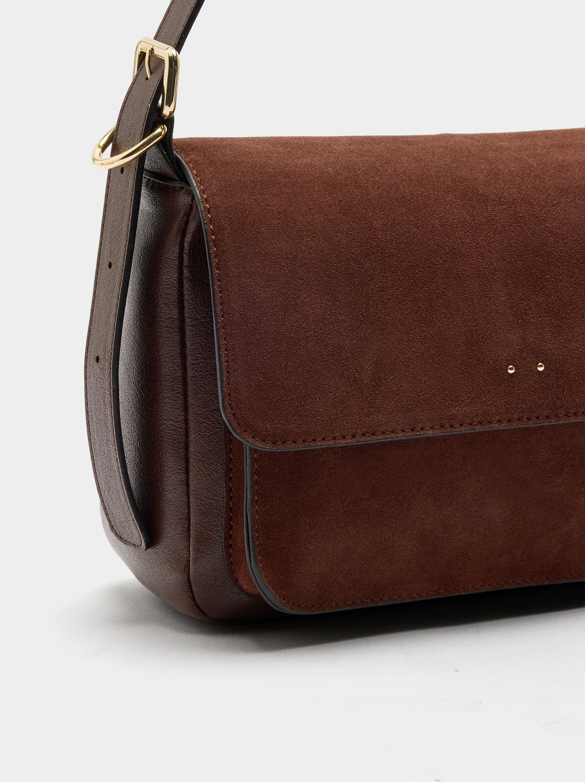 Bolso Bandolera Con Piel