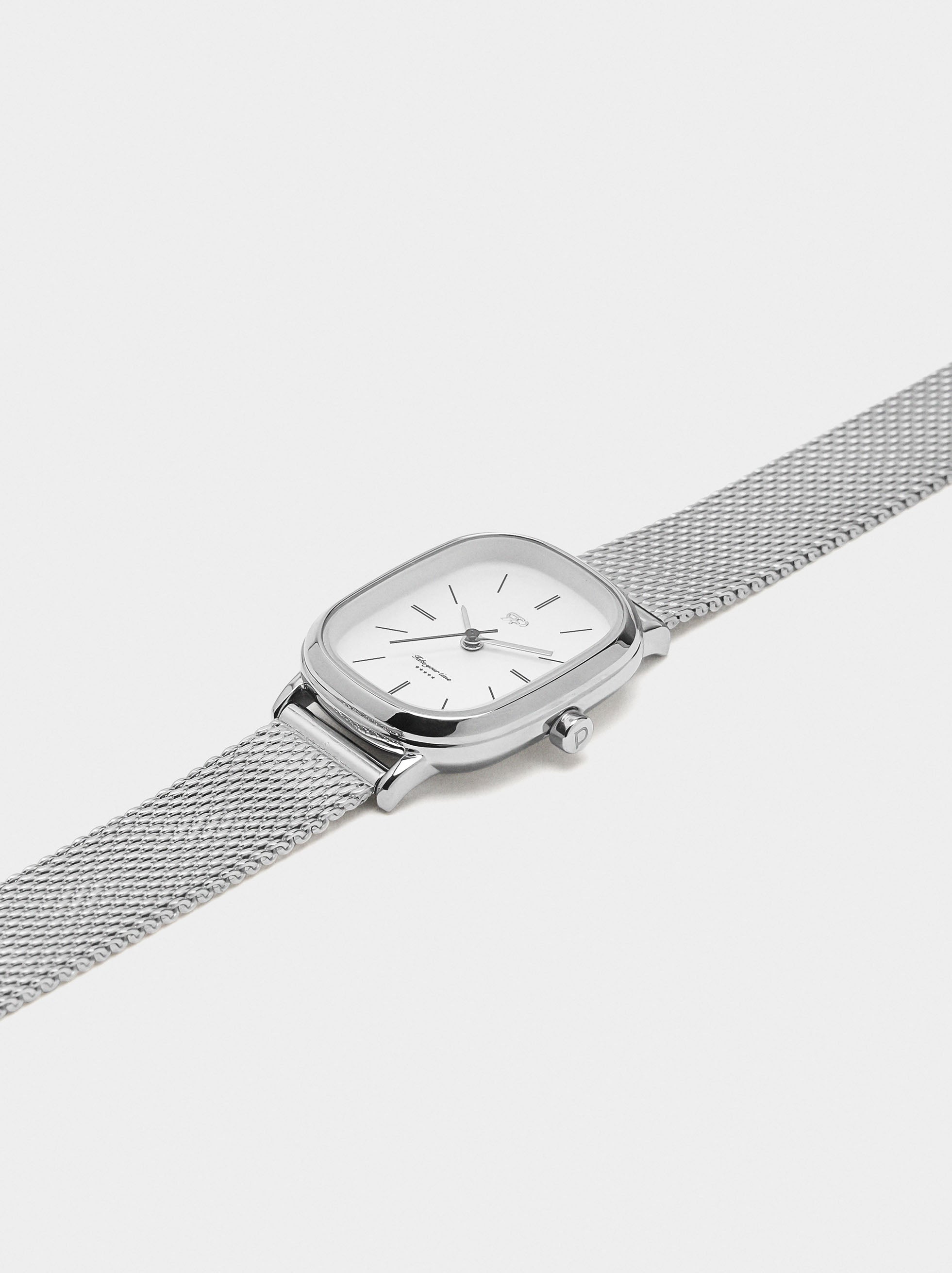 Reloj De Malla Metálica De Acero Inoxidable