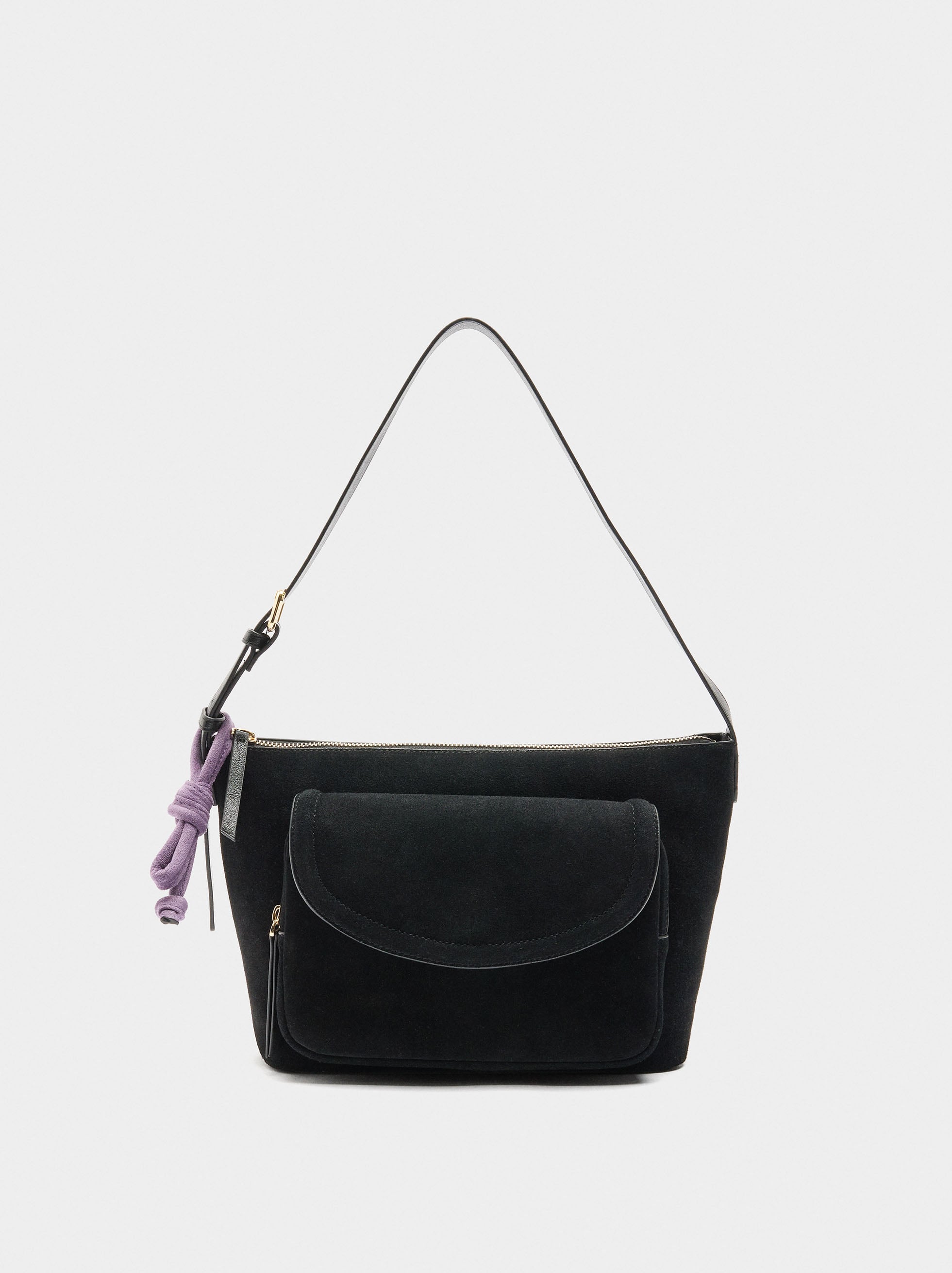 Bolso De Hombro Con Piel