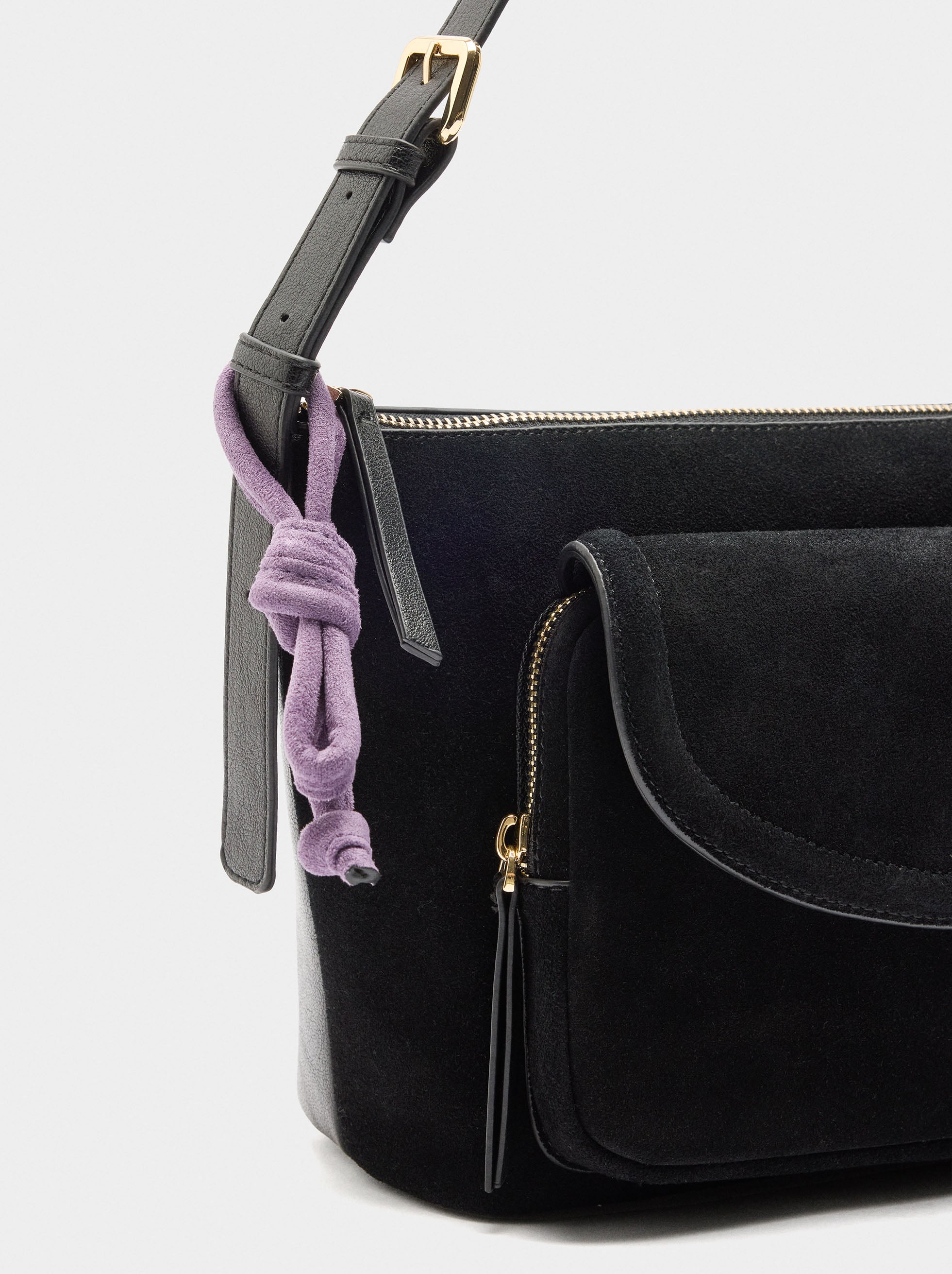 Bolso De Hombro Con Piel