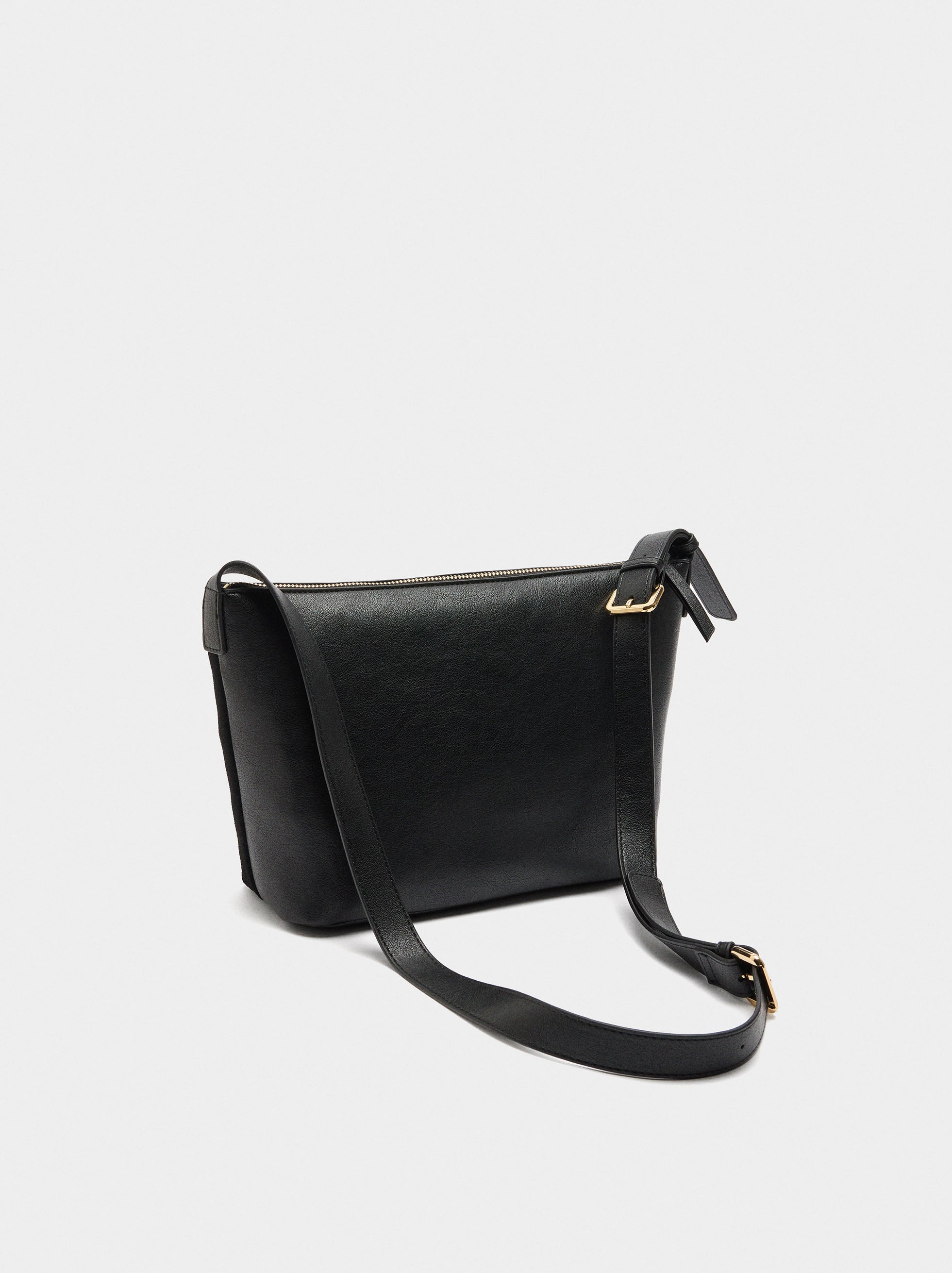 Bolso De Hombro Con Piel
