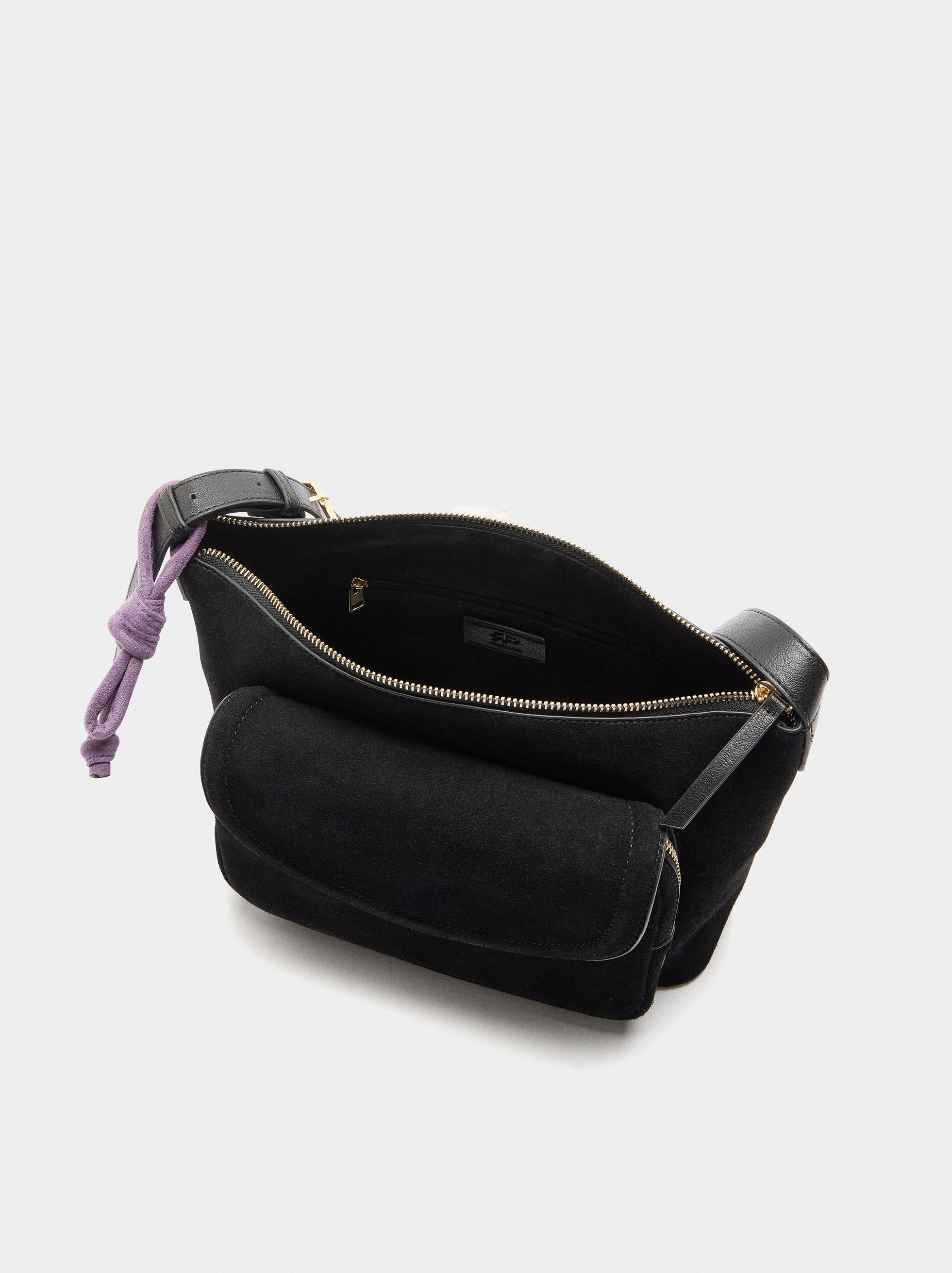 Bolso De Hombro Con Piel