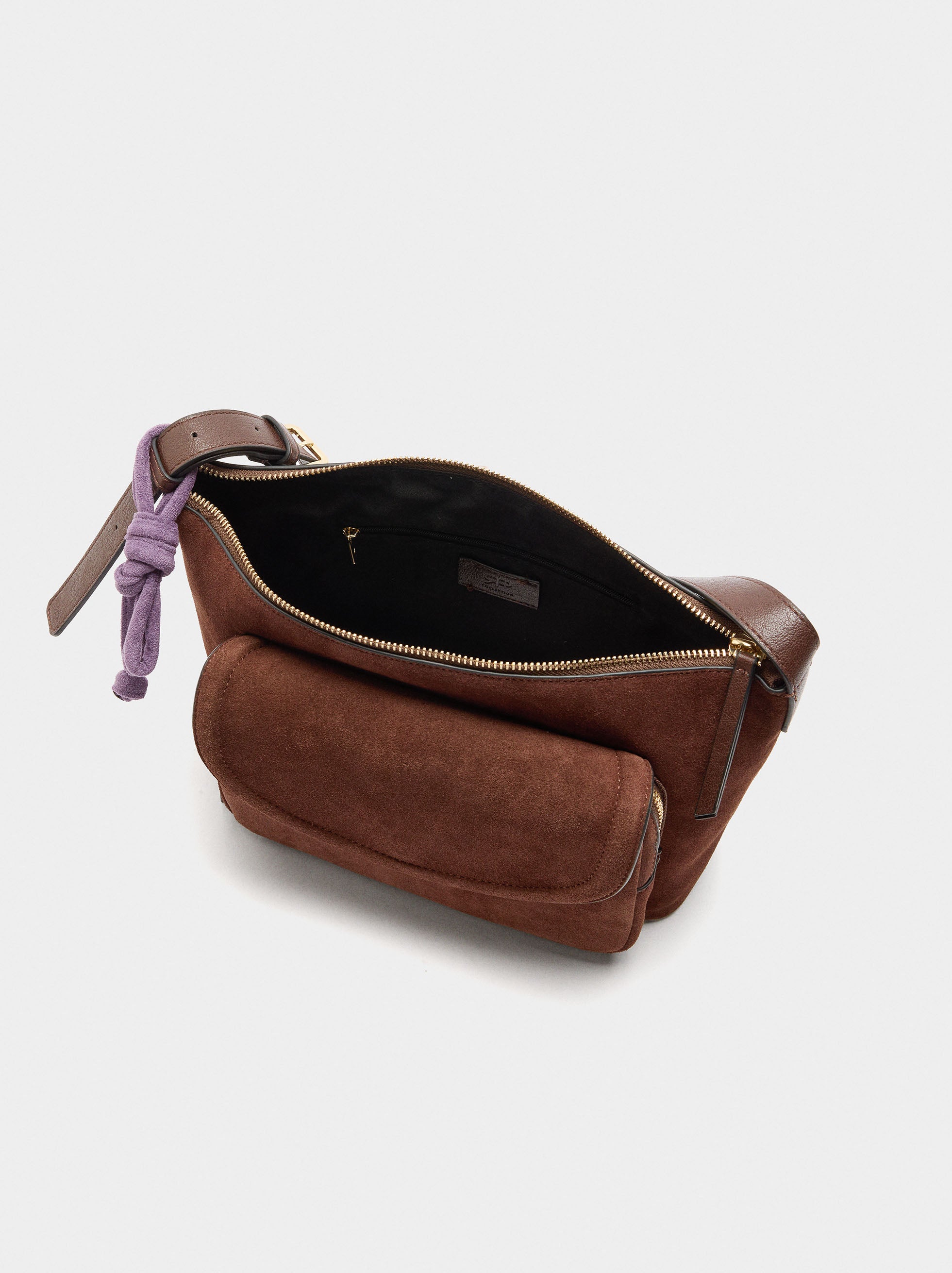 Bolso De Hombro Con Piel